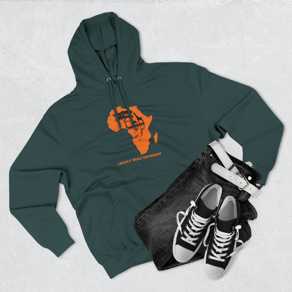 Africa Silhouette Hoodie — 'Legacy: Built Different' Graphic Pullover