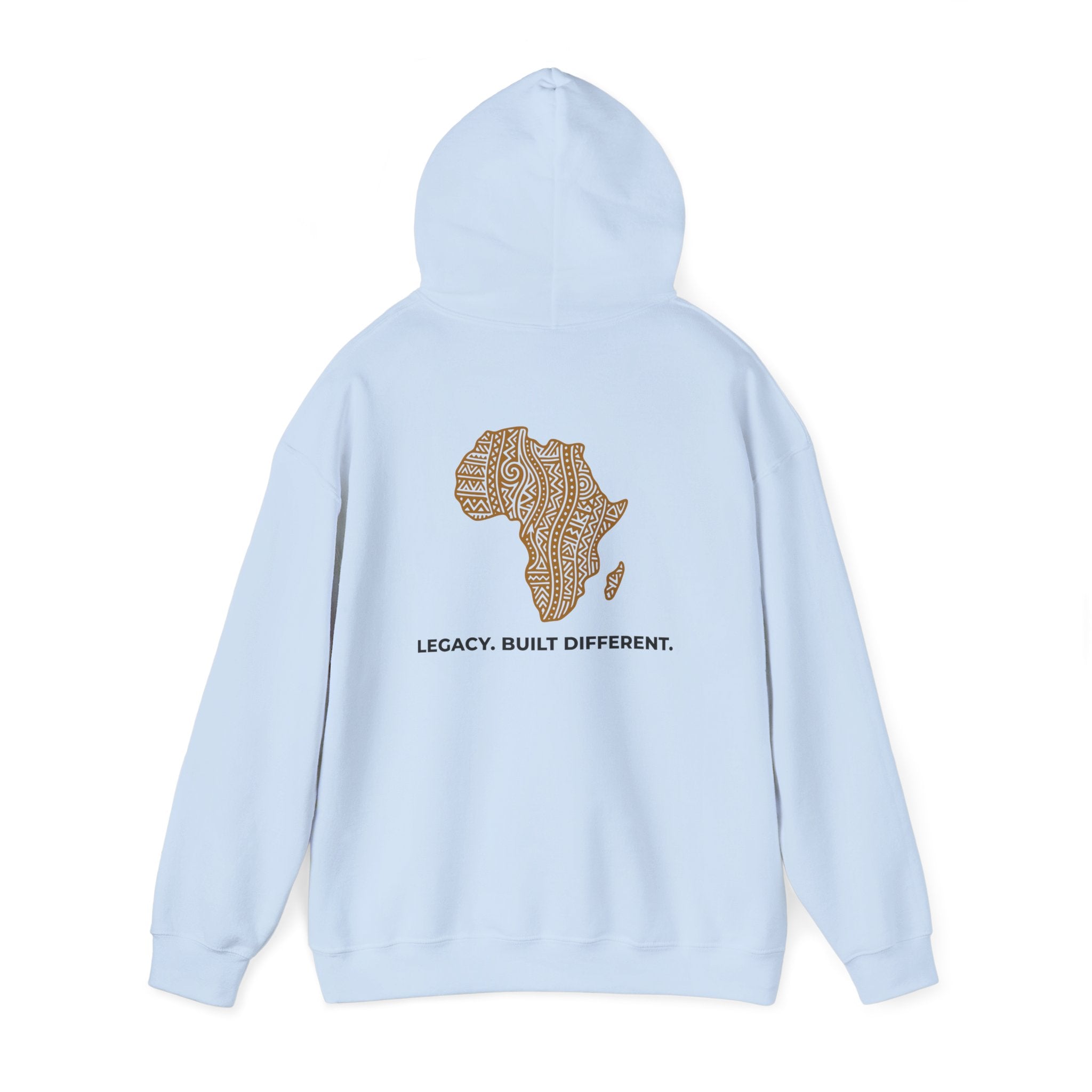 Africa Map Hoodie — 'Legacy. Built Different.' Cultural Pattern Pullover