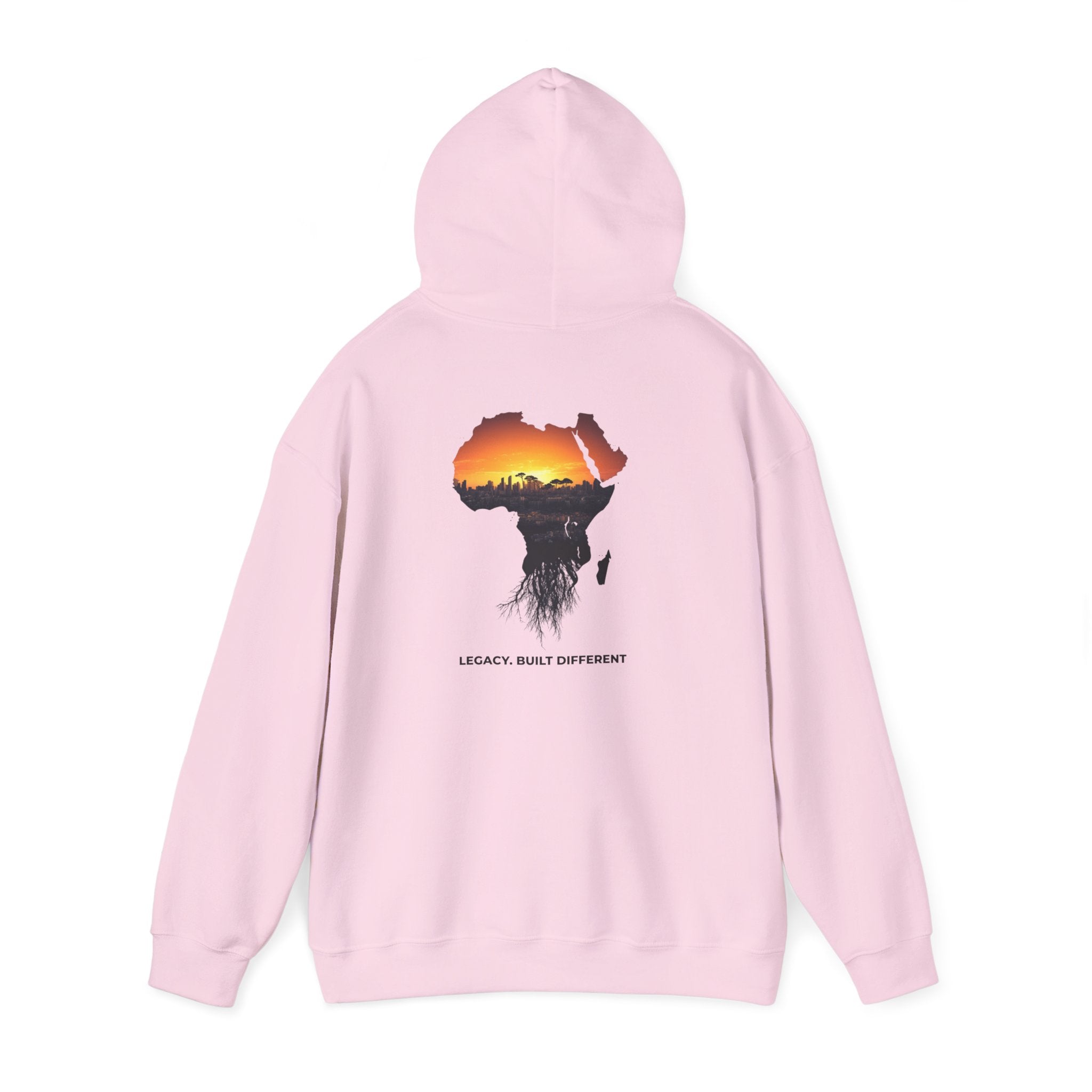 Africa Sunset Hoodie — "Legacy. Built Different." Graphic Pullover