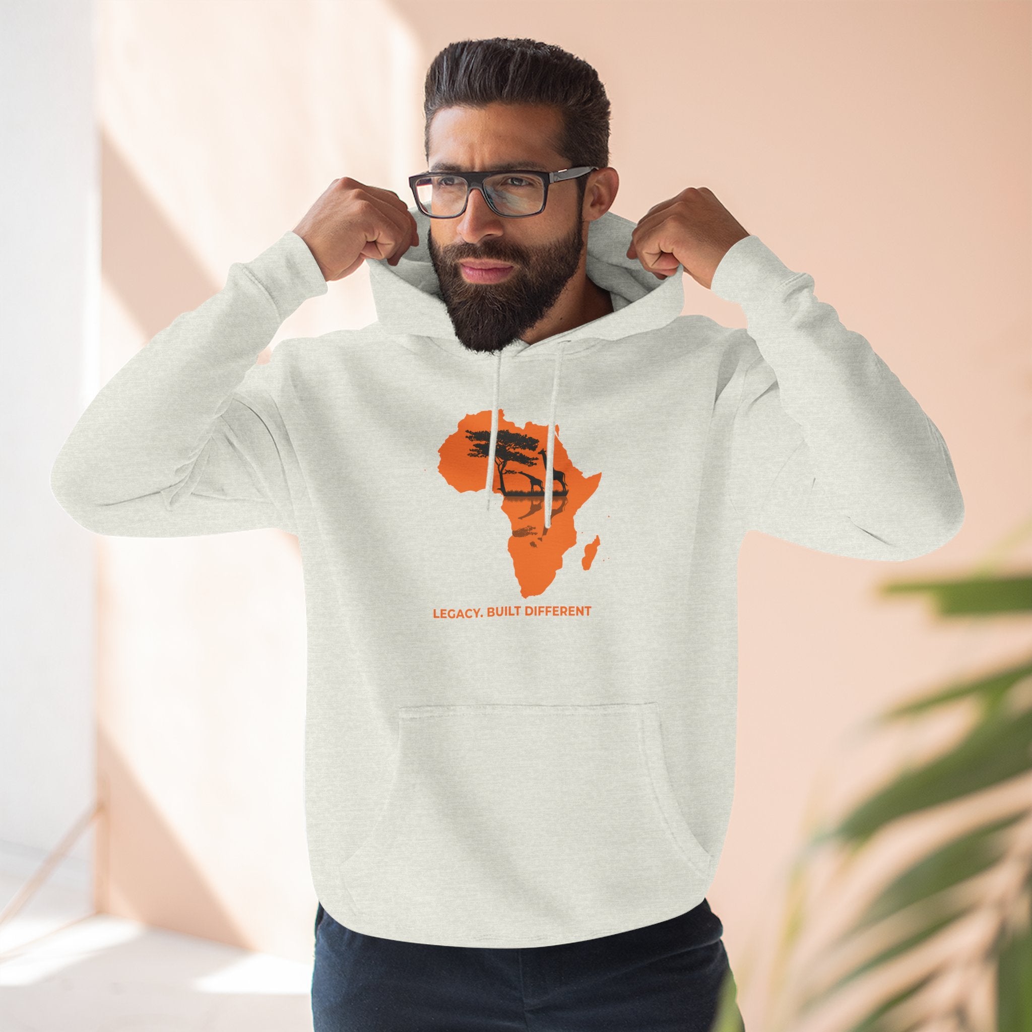 Africa Silhouette Hoodie — 'Legacy: Built Different' Graphic Pullover