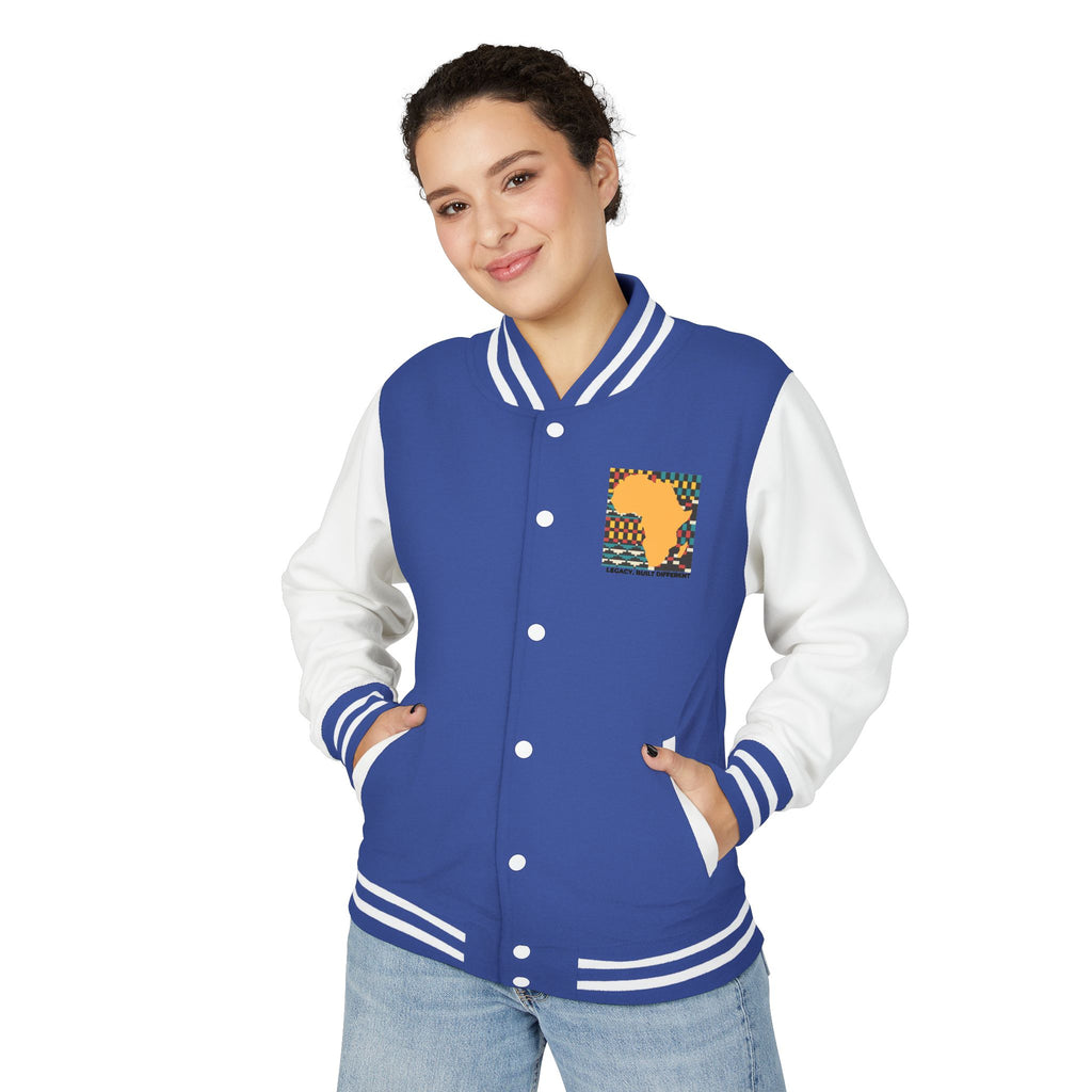 Letterman Jacket - Africa Map Kente Pattern "Legacy Built Different"