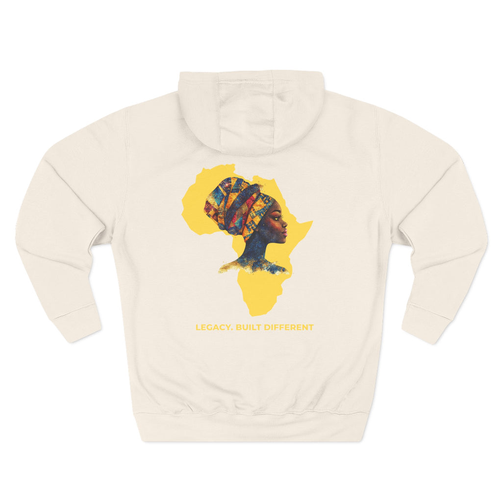 Hoodie — African Profile Art on Yellow Africa Silhouette (Legacy, Beauty, Empowerment)