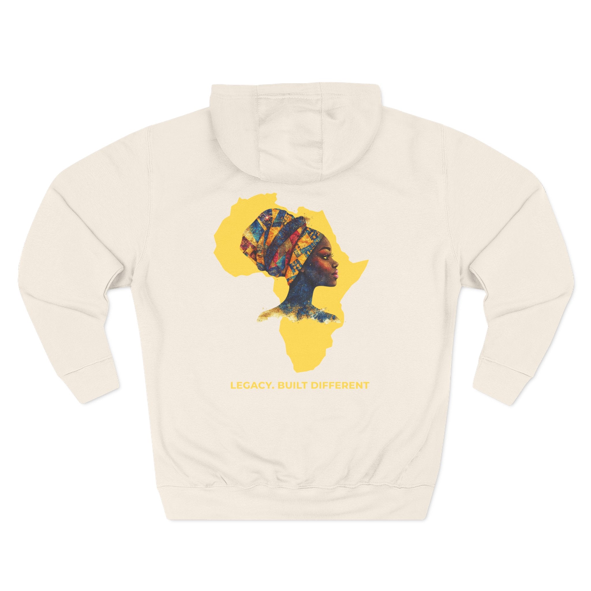 Hoodie — African Profile Art on Yellow Africa Silhouette (Legacy, Beauty, Empowerment)