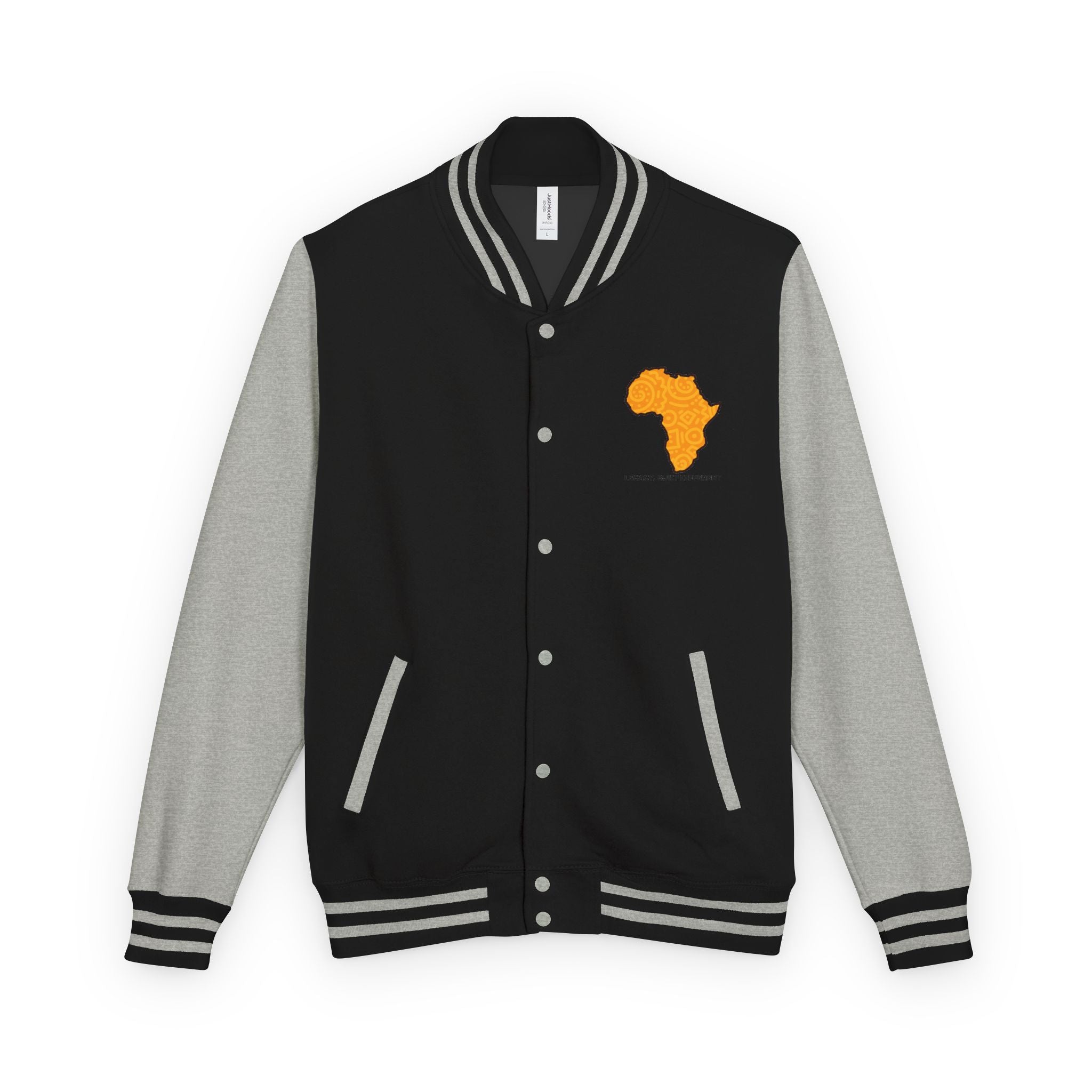 Africa Pattern Letterman Jacket — "Legacy. Built Different" Varsity Coat