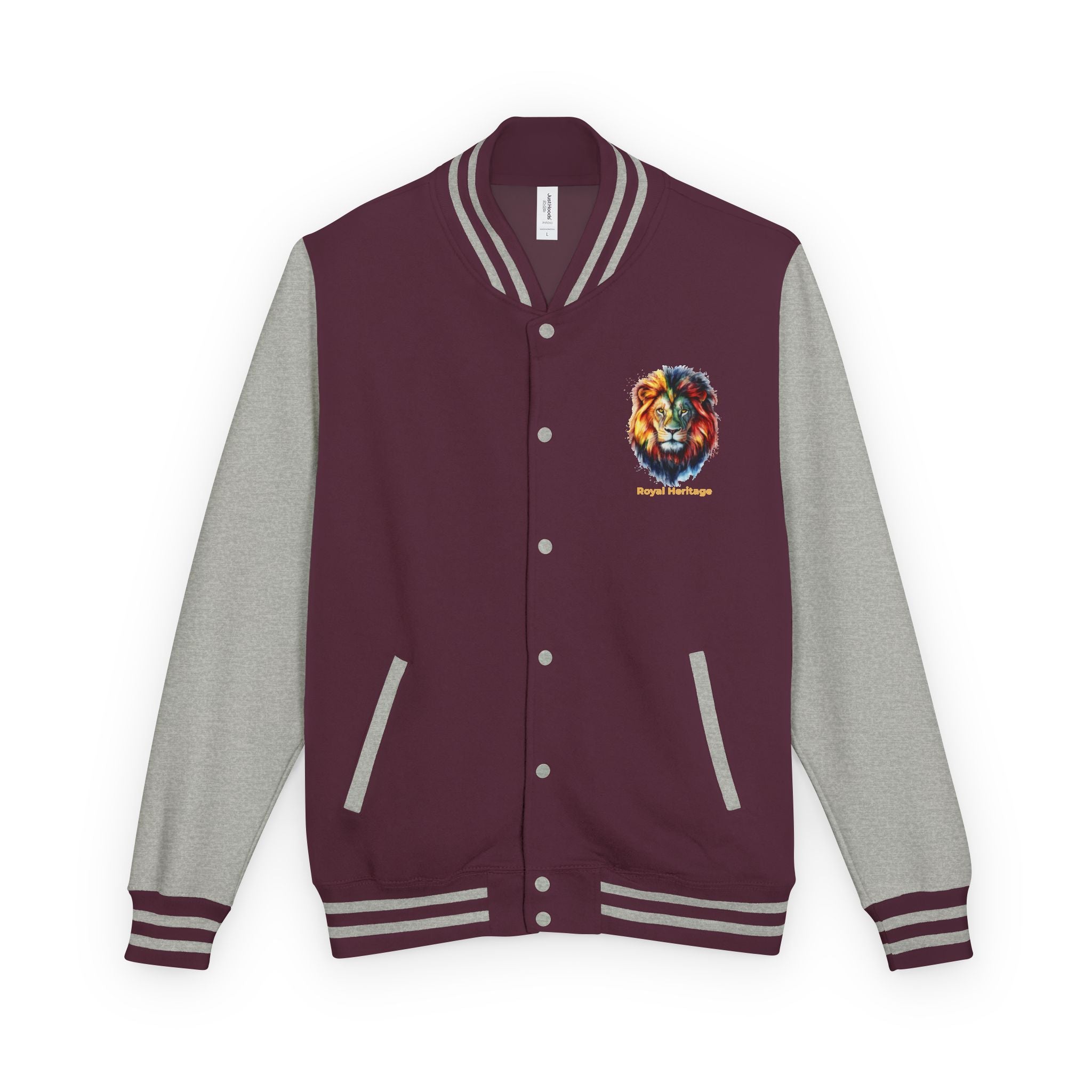 Lion Graphic Letterman Jacket — "Royal Heritage" Varsity Jacket