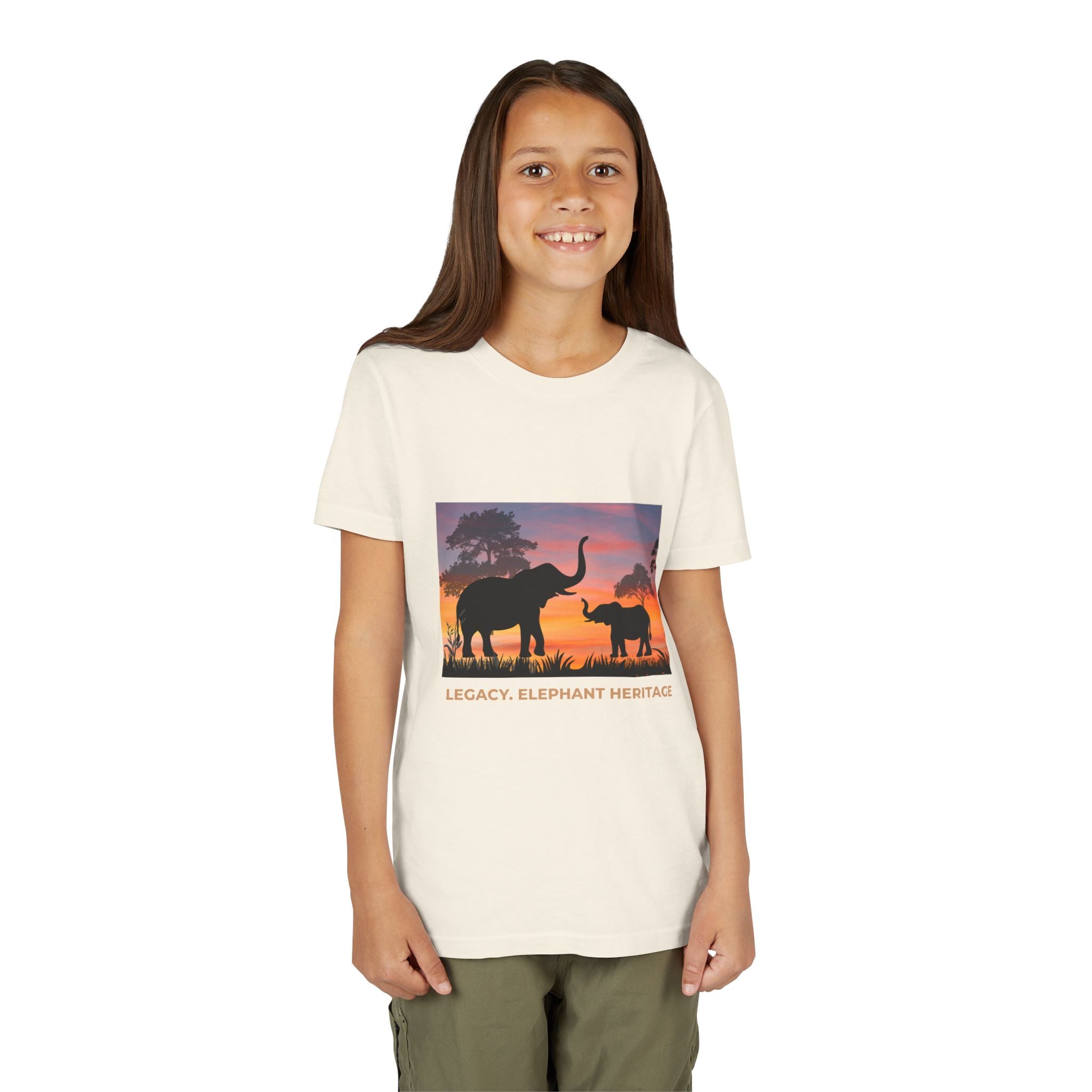Youth Elephant Sunset Tee — 'Legacy, Love & Heritage' Kids Shirt