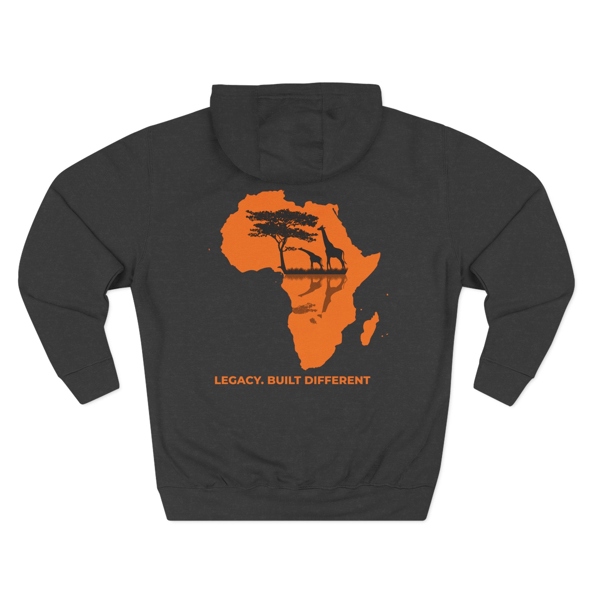 Africa Silhouette Hoodie — 'Legacy: Built Different' Graphic Pullover