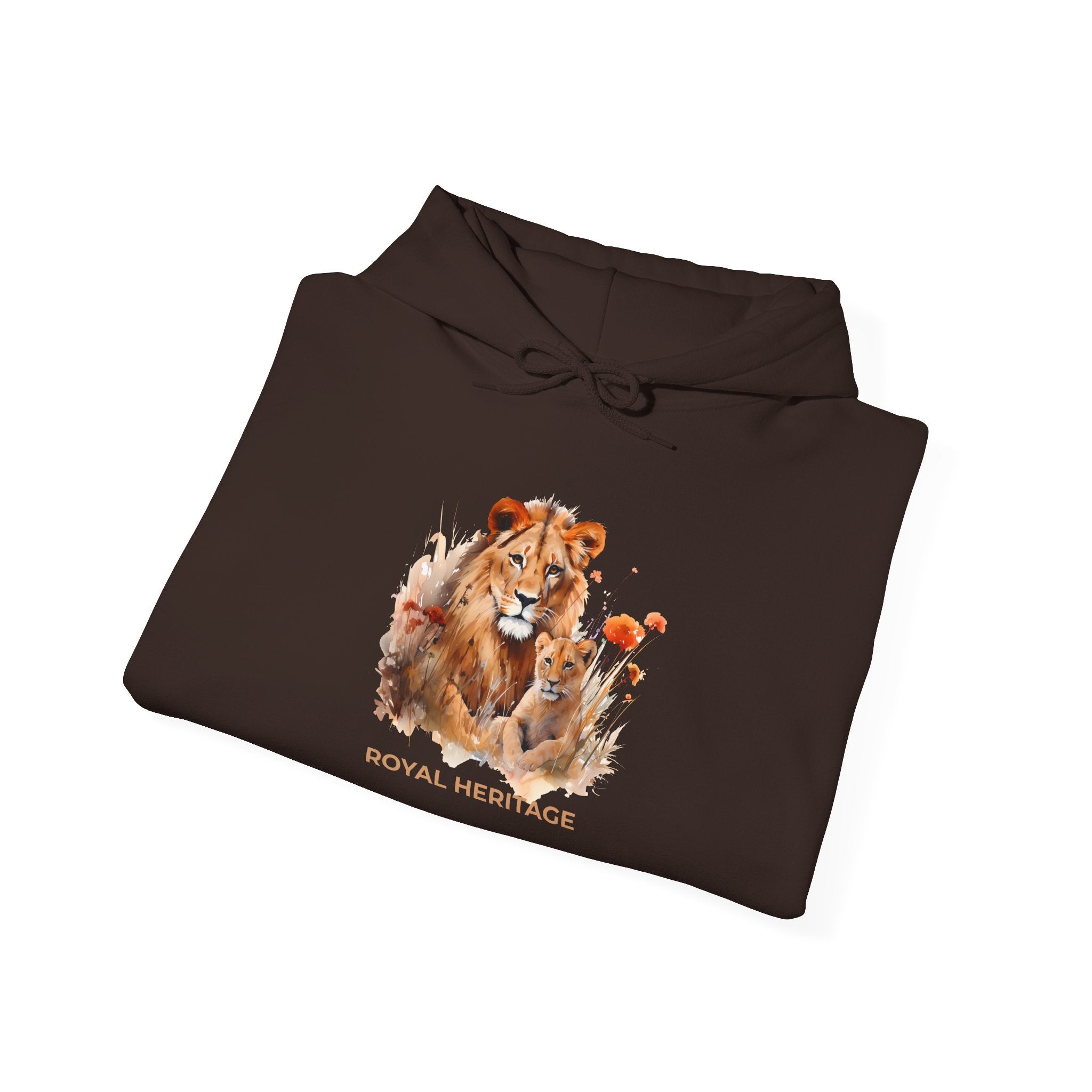 Hoodie — 'Royal Heritage' Lion & Cub Graphic Pullover