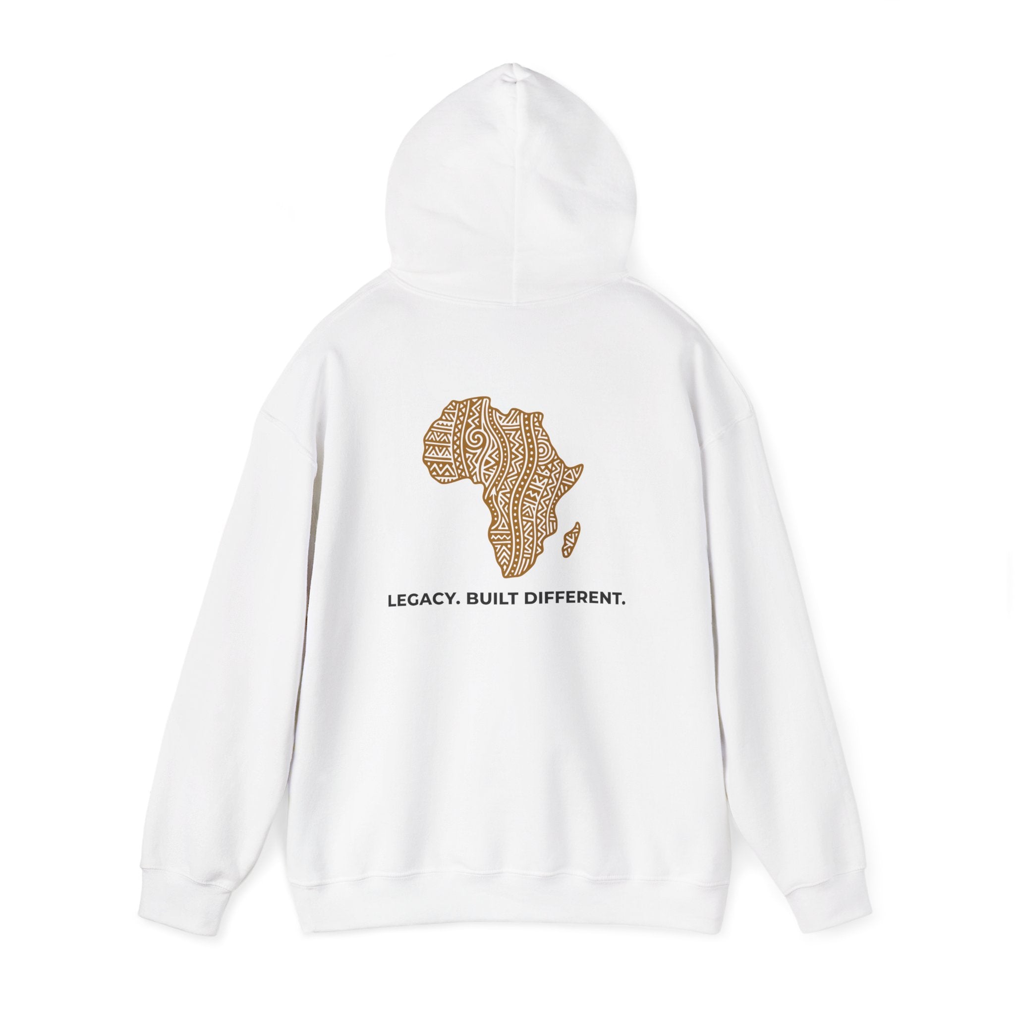 Africa Map Hoodie — 'Legacy. Built Different.' Cultural Pattern Pullover