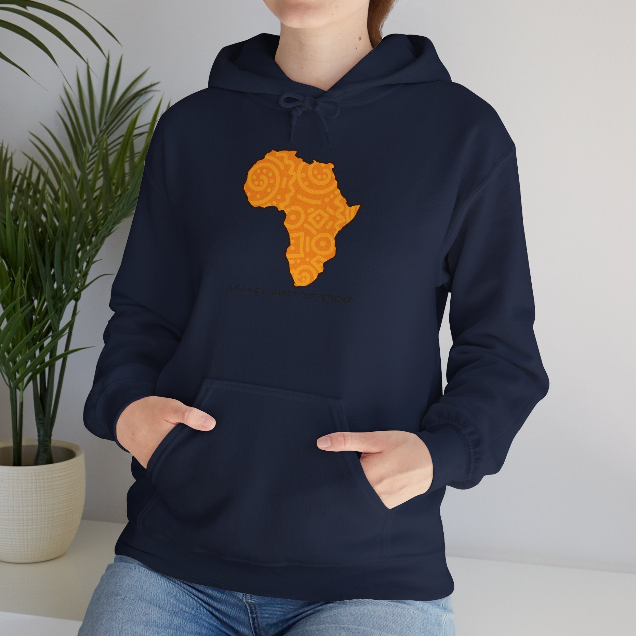 Africa Map Hoodie — "Legacy. Built Different." Printed Pullover