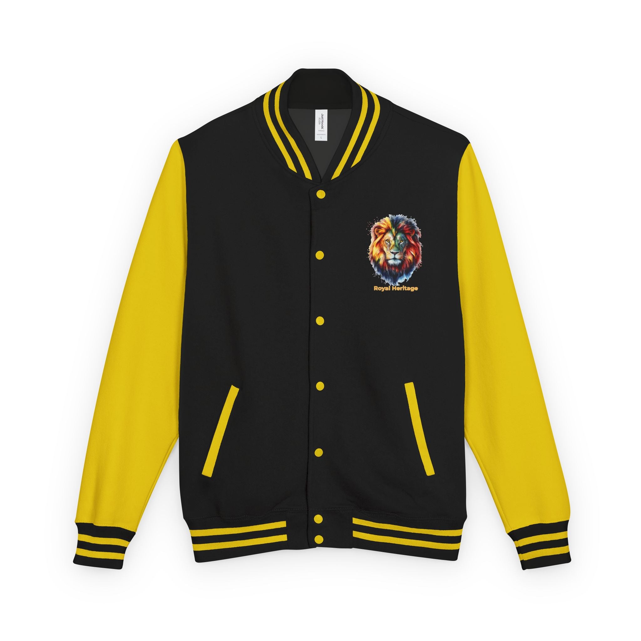 Lion Graphic Letterman Jacket — "Royal Heritage" Varsity Jacket