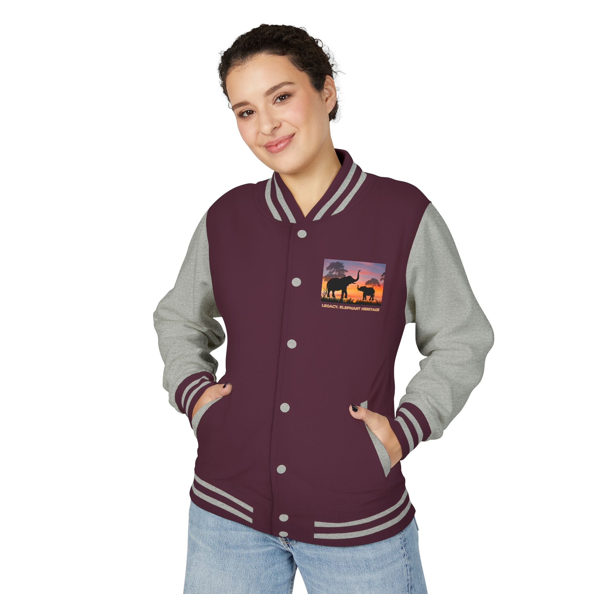 Letterman Jacket — Legacy Elephant Heritage Sunset Design