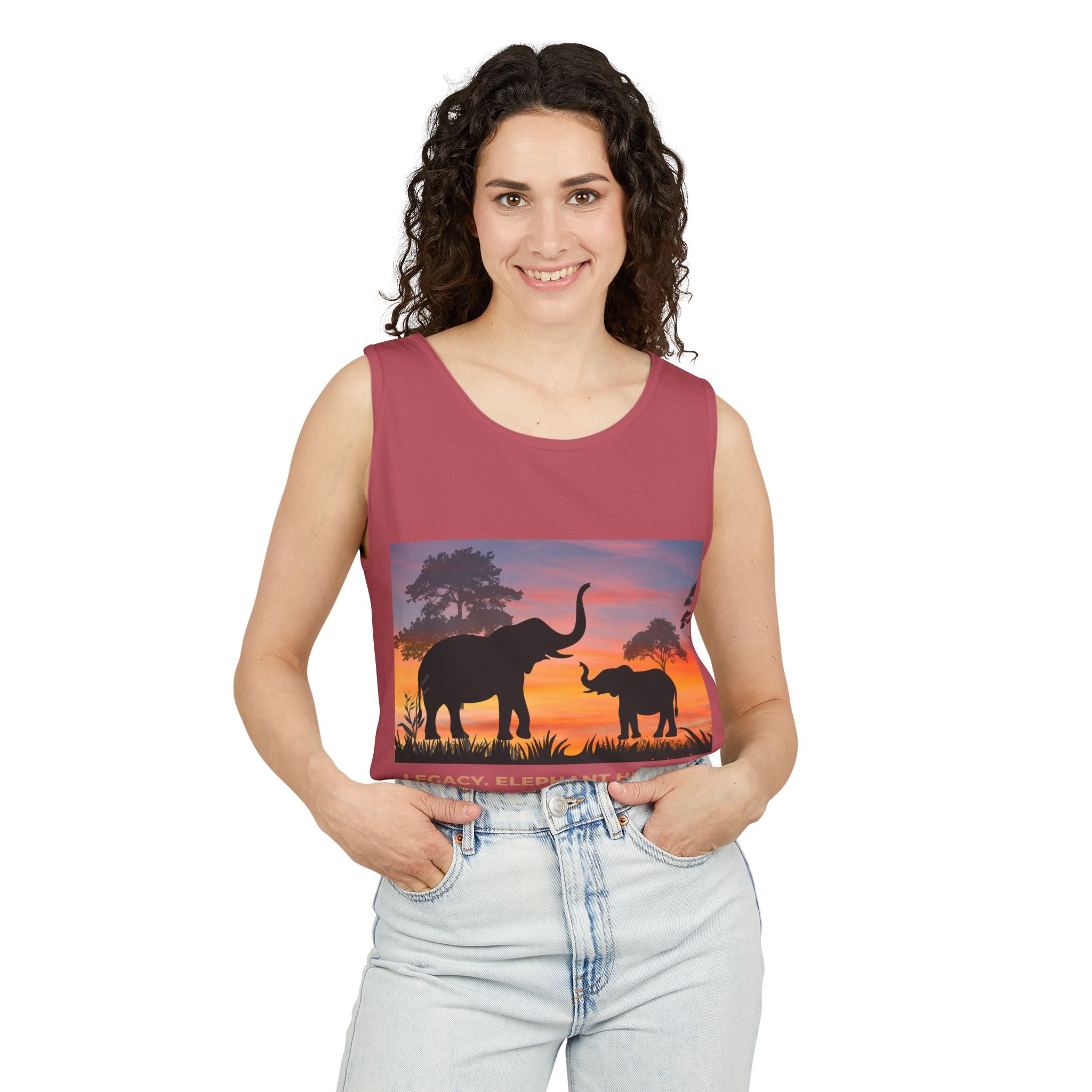 Elephant Sunset Tank Top — Mama & Baby Silhouette Beachwear