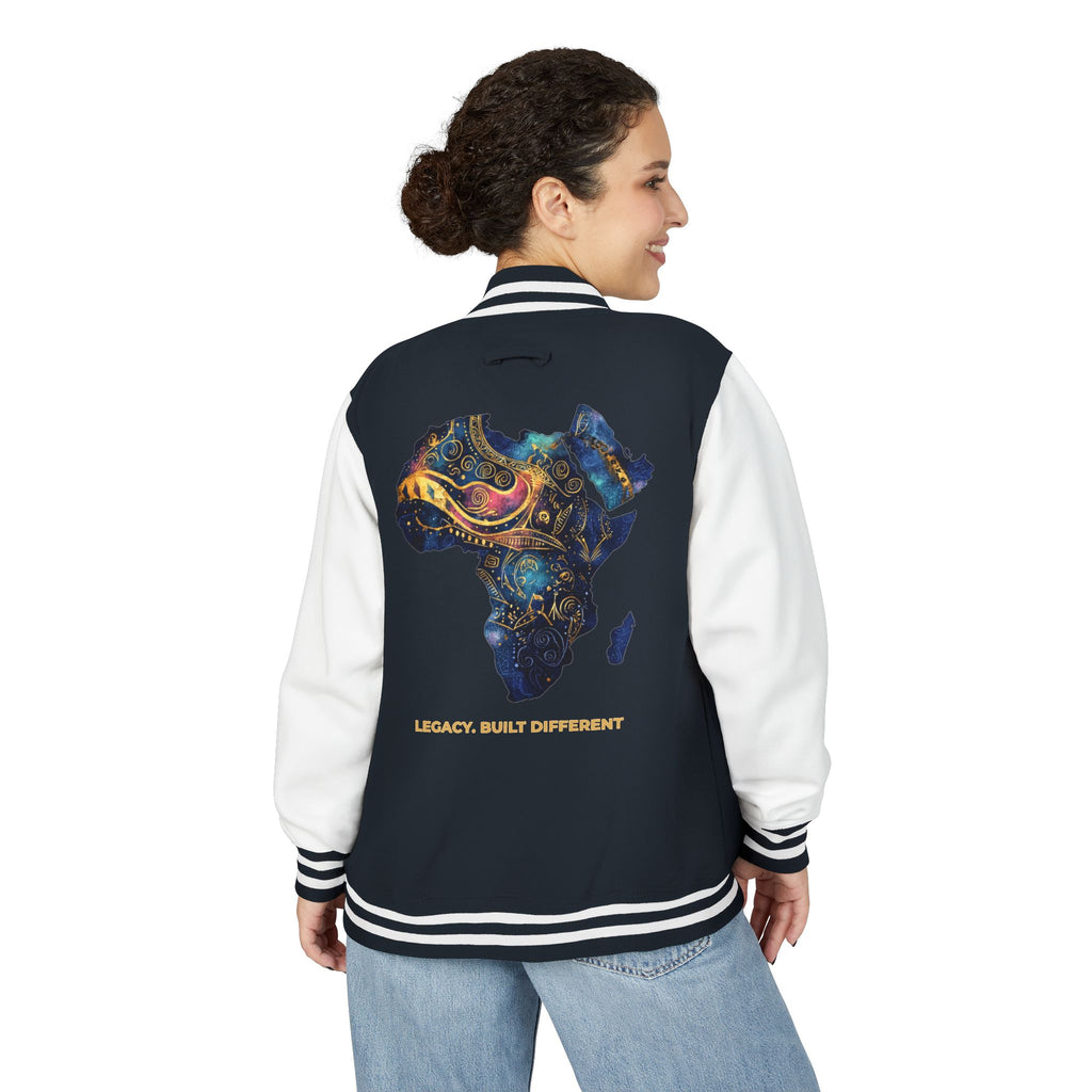 Africa Map Letterman Jacket — Colorful African Continent Graphic Bomber