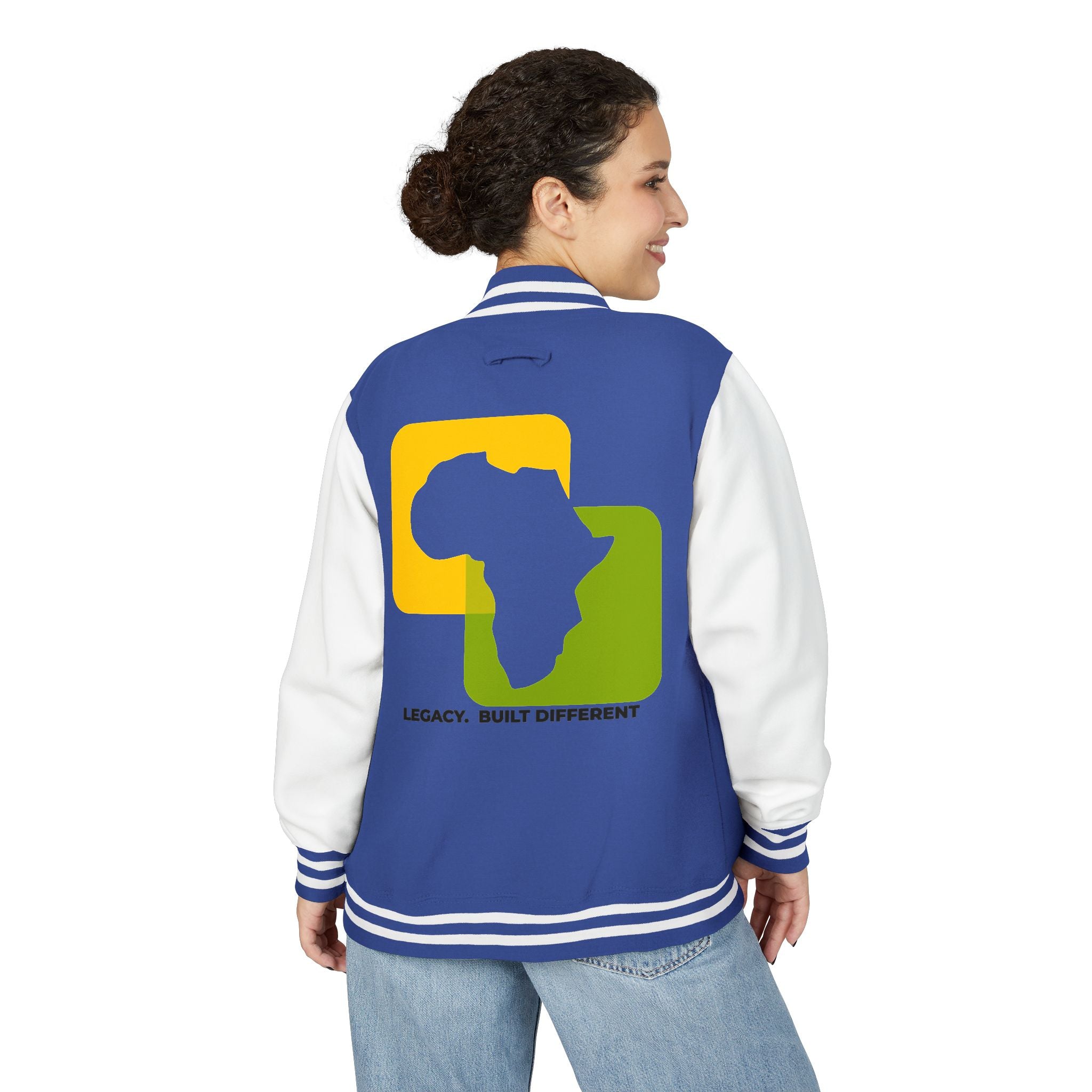 Letterman Jacket — Afrocentric Africa Map Design ("Legacy. Built Different")