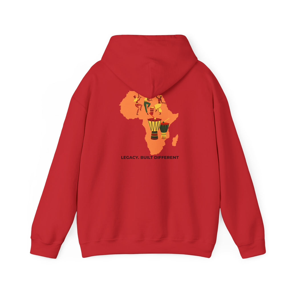 Africa Map Hoodie - 'Legacy. Built Different.' Afrocentric Graphic Pullover