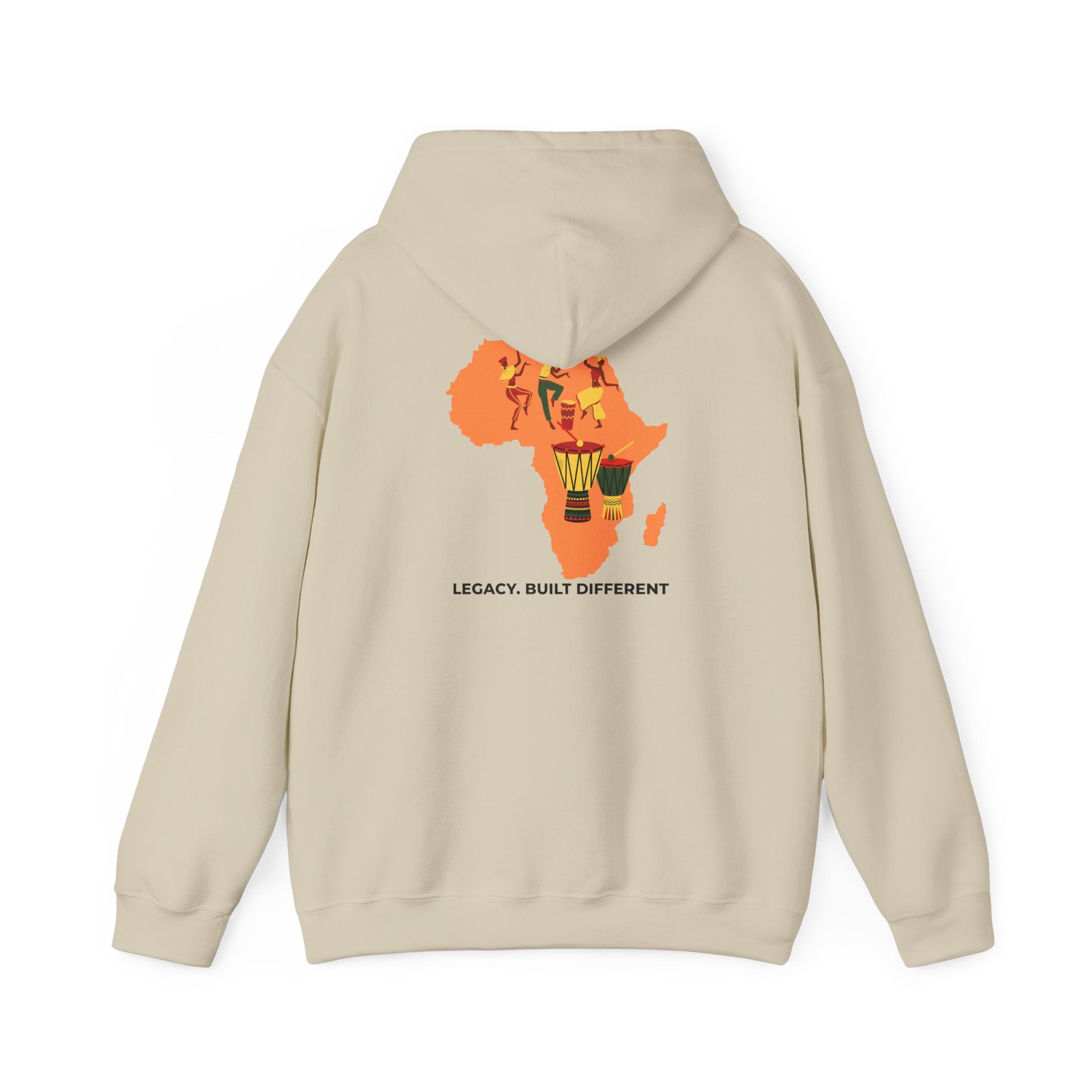 Africa Map Hoodie - 'Legacy. Built Different.' Afrocentric Graphic Pullover
