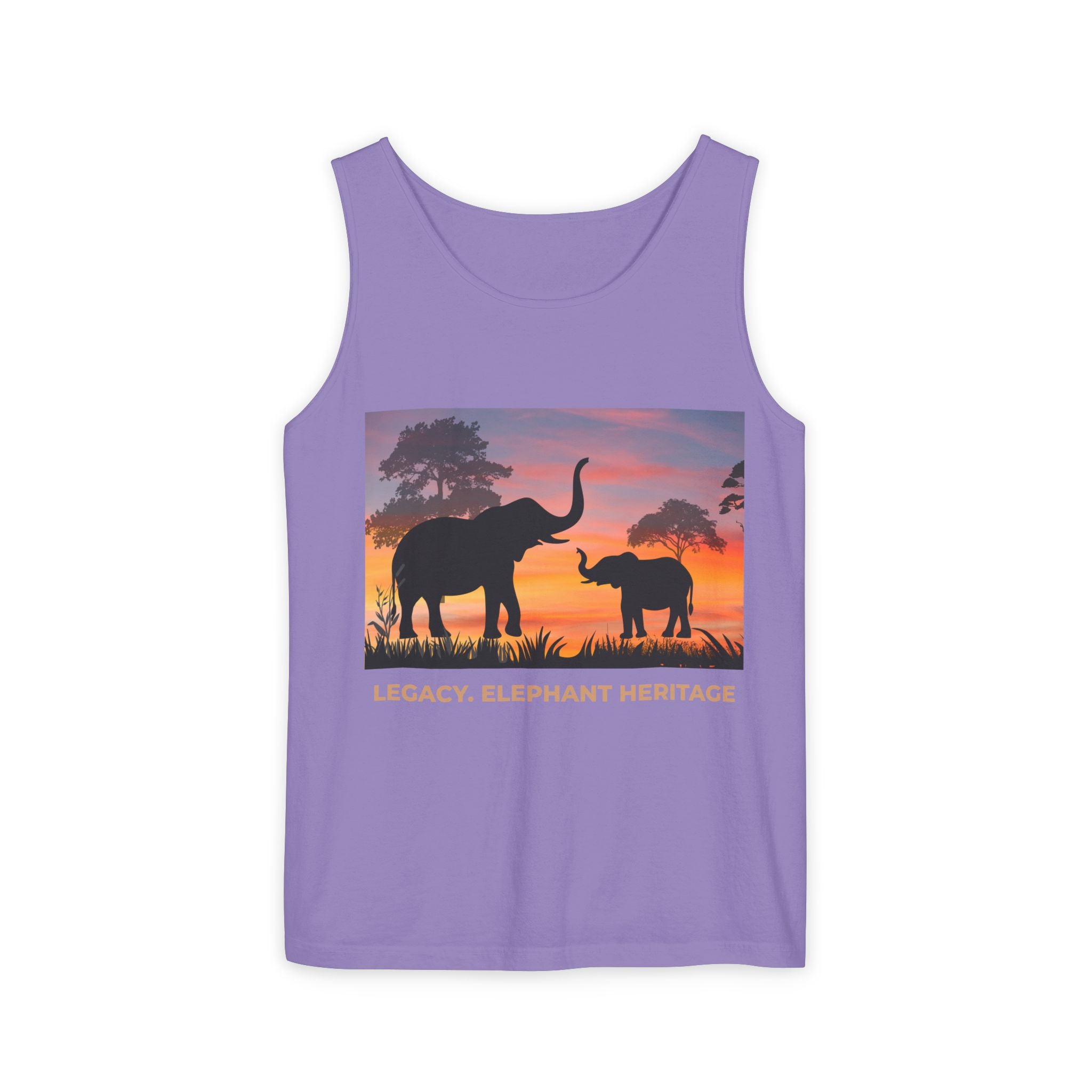 Elephant Sunset Tank Top — Mama & Baby Silhouette Beachwear