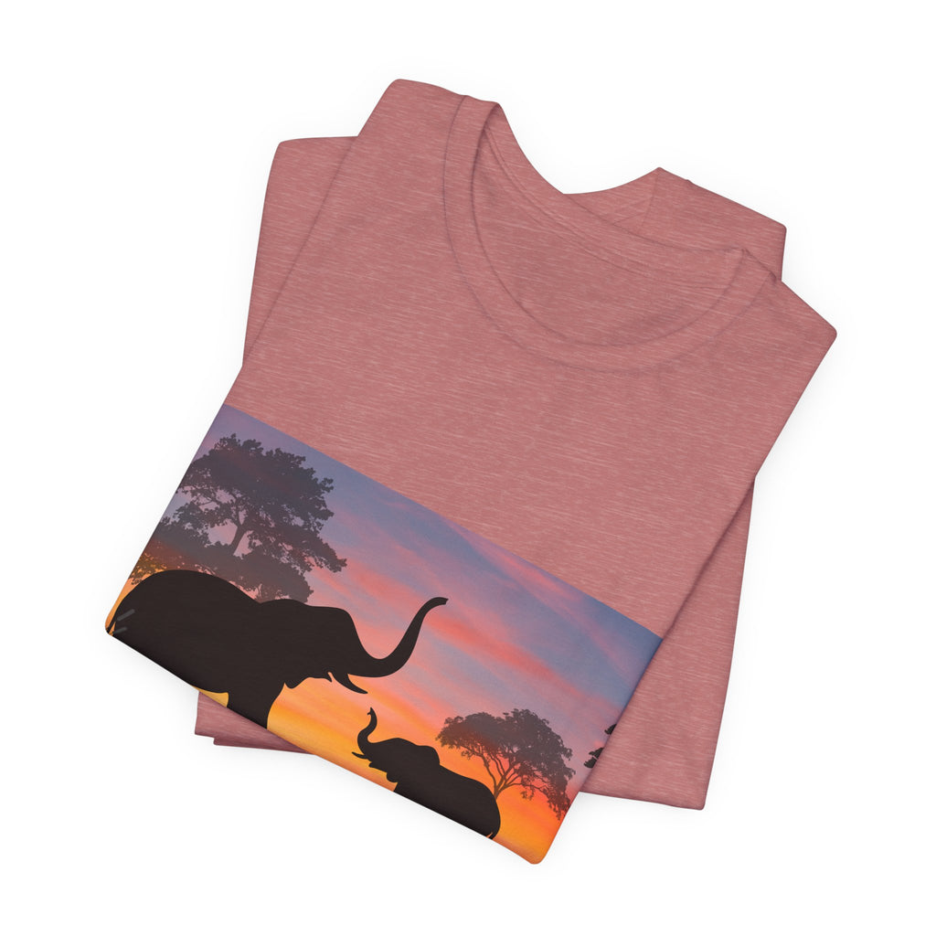 Elephant Sunset Tee — "Legacy, Elephant Heritage" Graphic T-Shirt