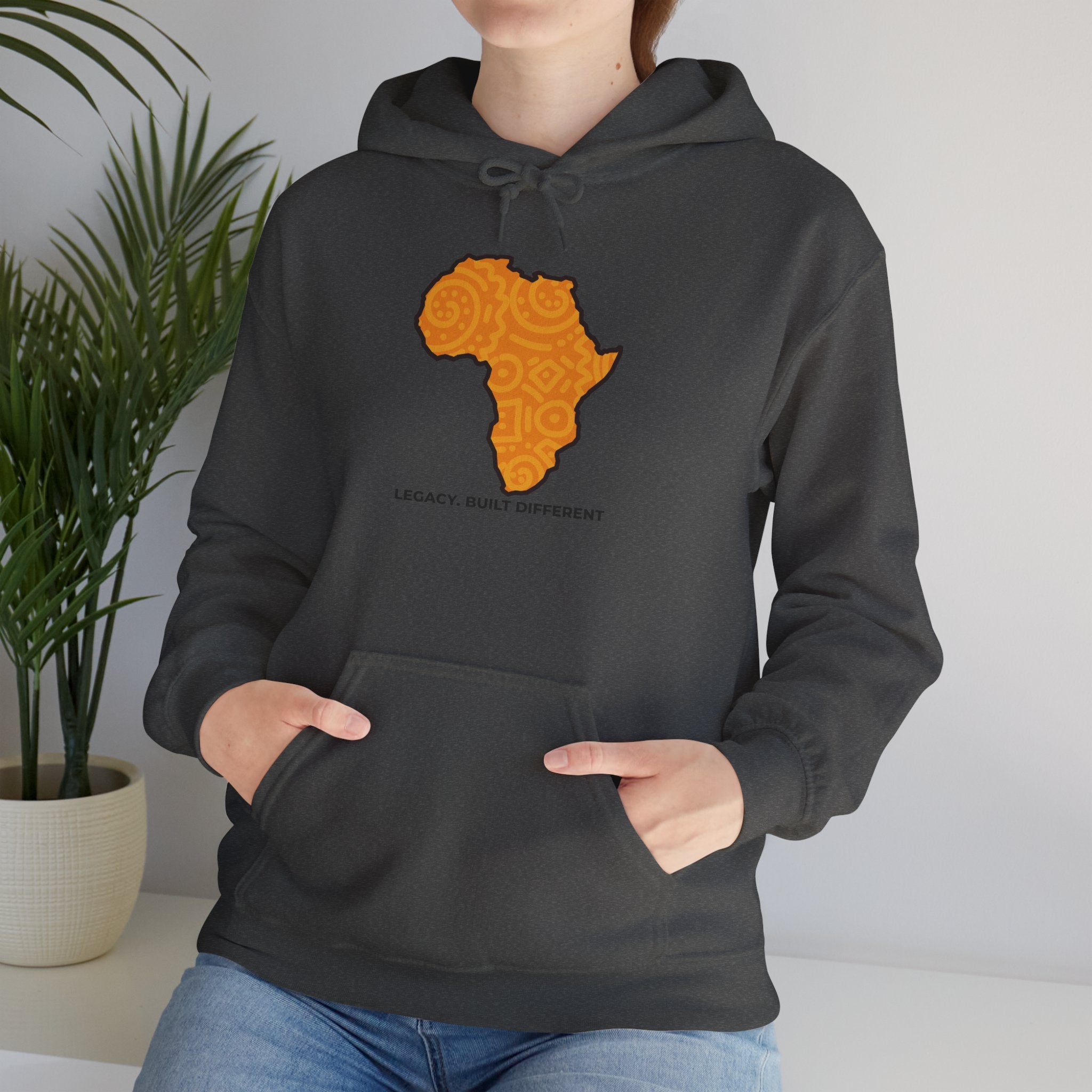 Africa Map Hoodie — "Legacy. Built Different." Printed Pullover