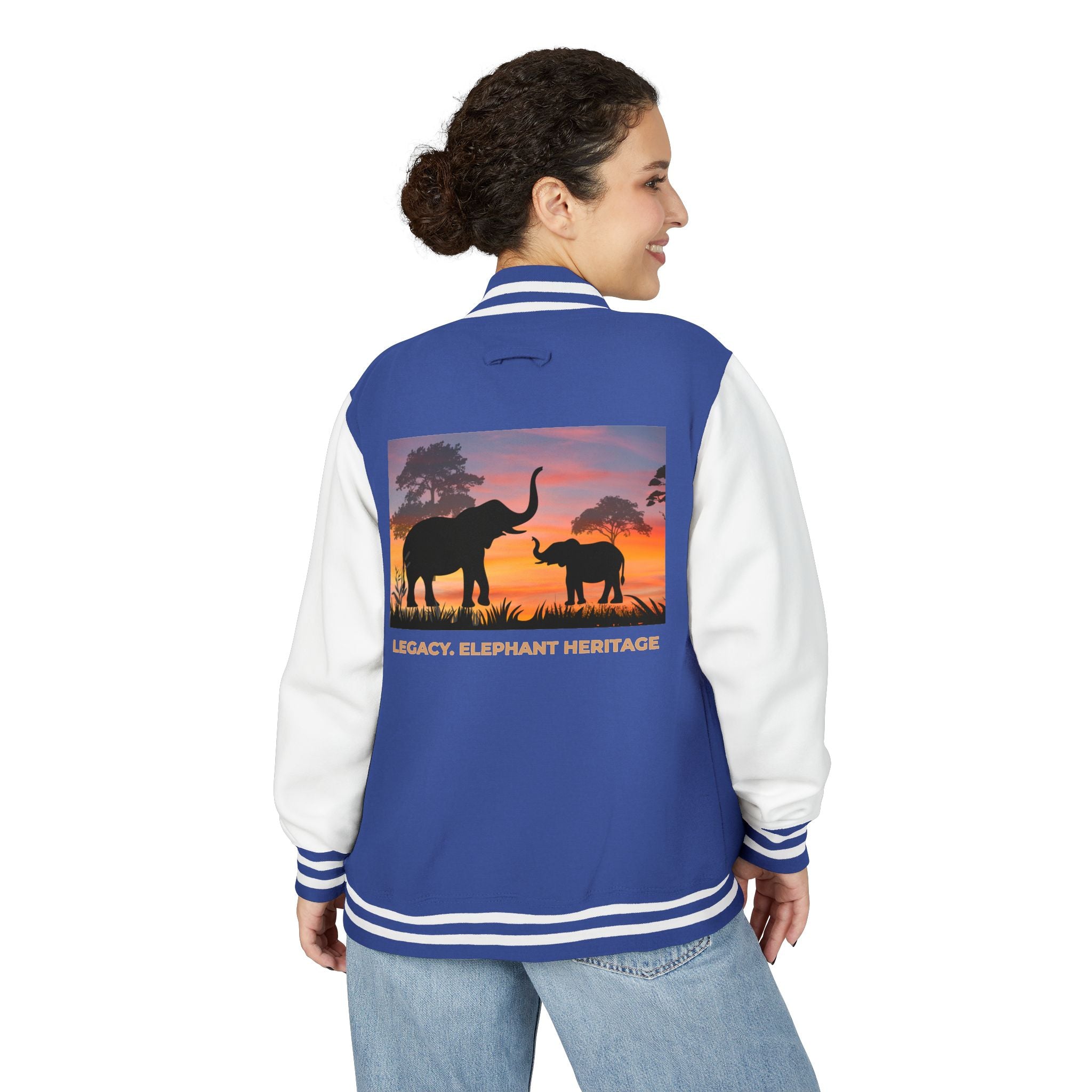 Letterman Jacket — Legacy Elephant Heritage Sunset Design