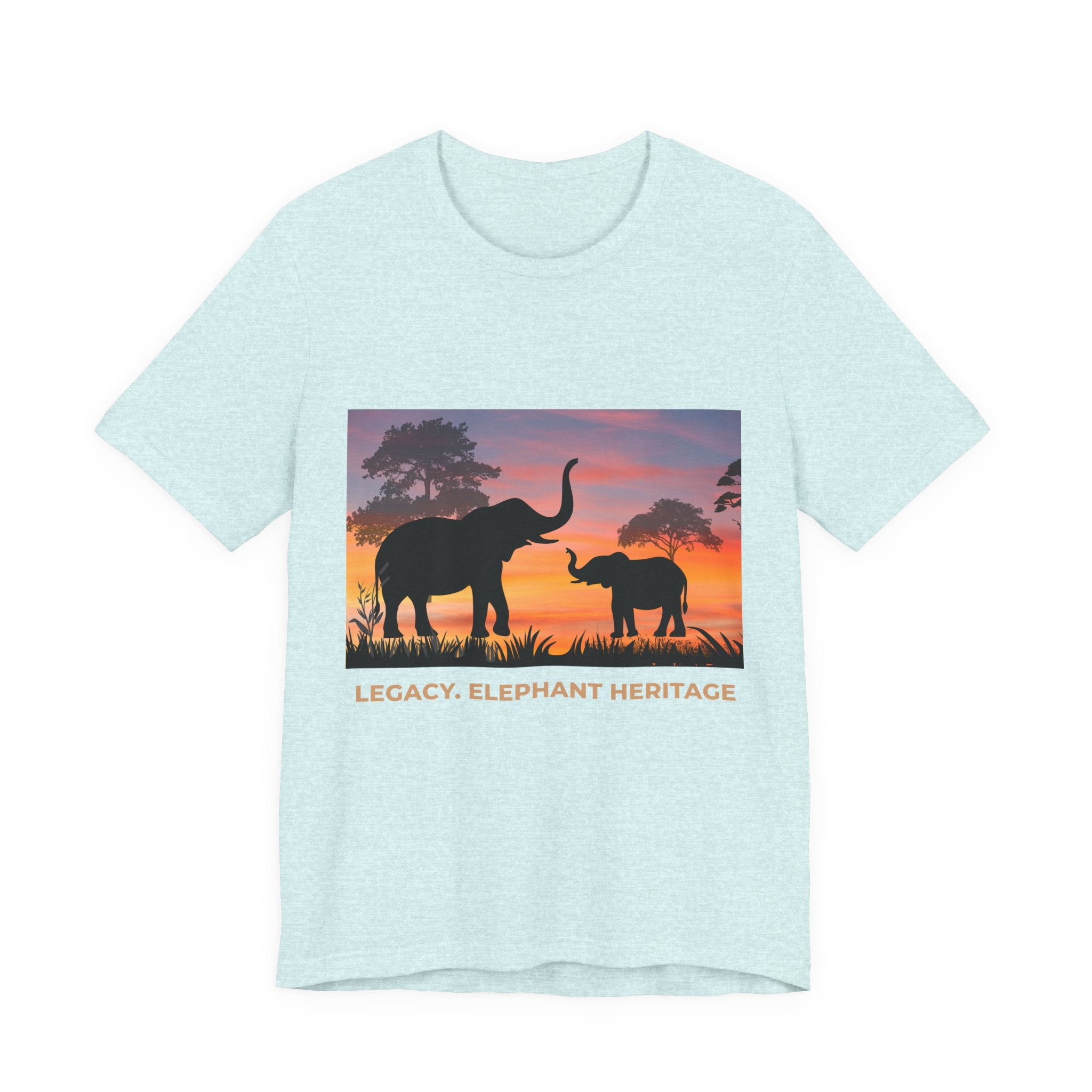 Elephant Sunset Tee — "Legacy, Elephant Heritage" Graphic T-Shirt