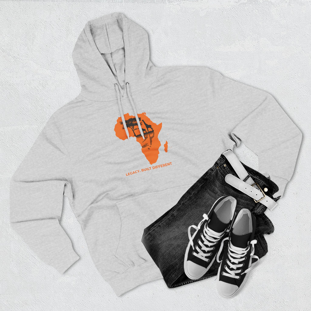 Africa Silhouette Hoodie — 'Legacy: Built Different' Graphic Pullover