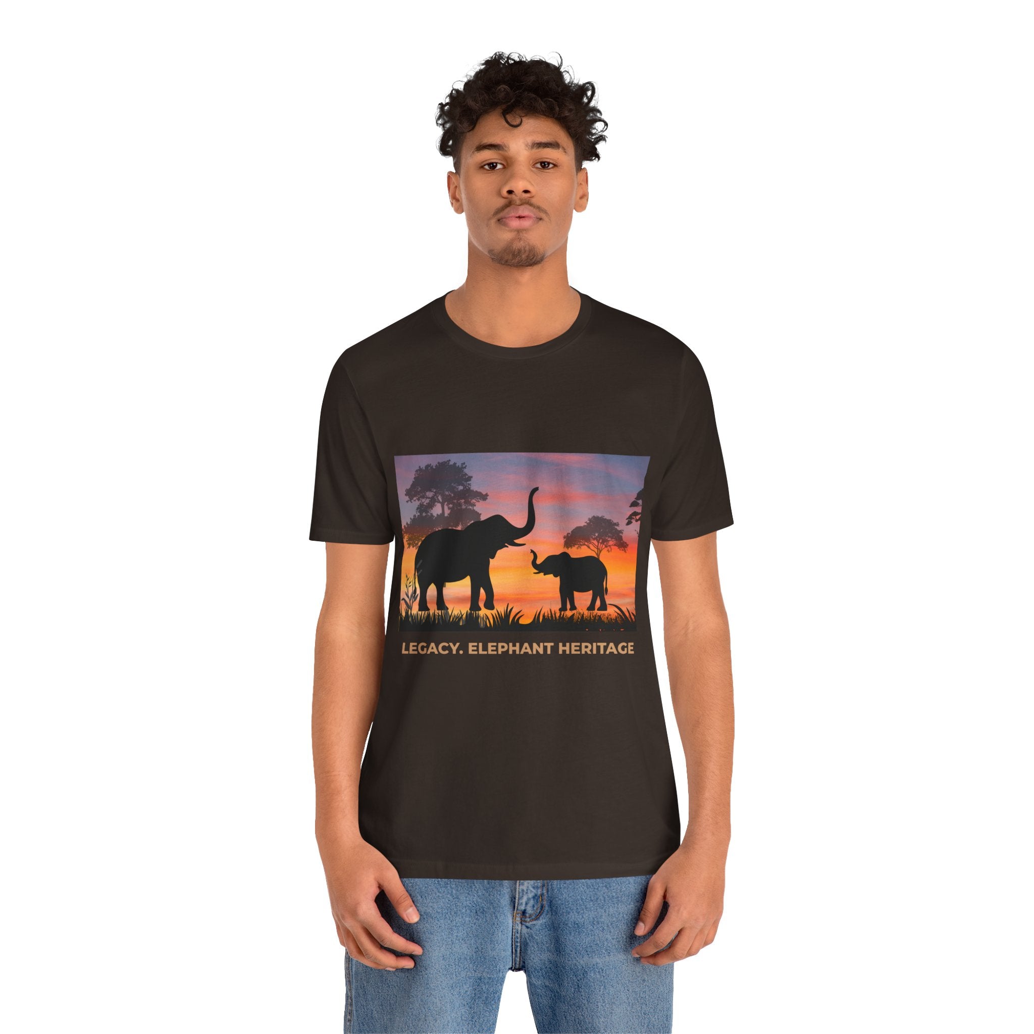 Elephant Sunset Tee — "Legacy, Elephant Heritage" Graphic T-Shirt