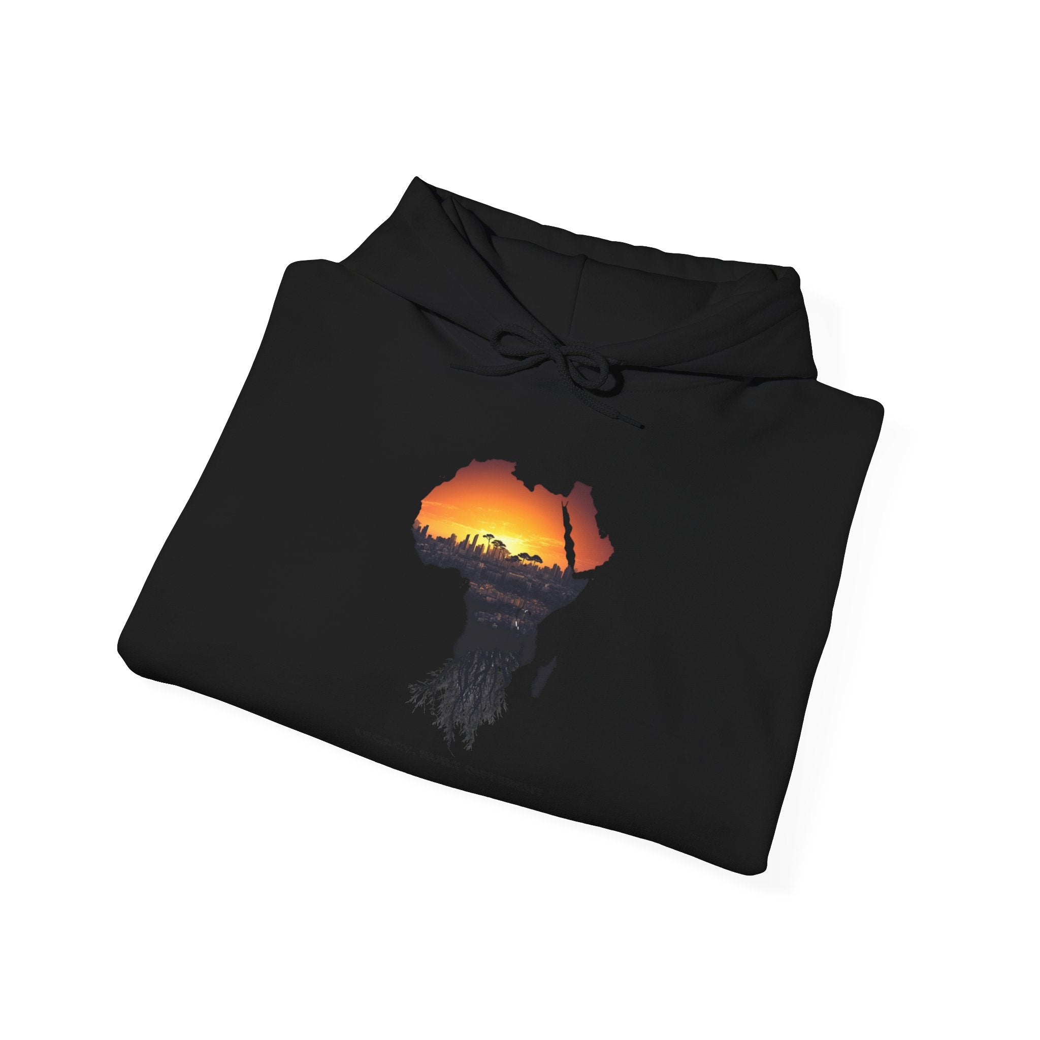 Africa Sunset Hoodie — "Legacy. Built Different." Graphic Pullover