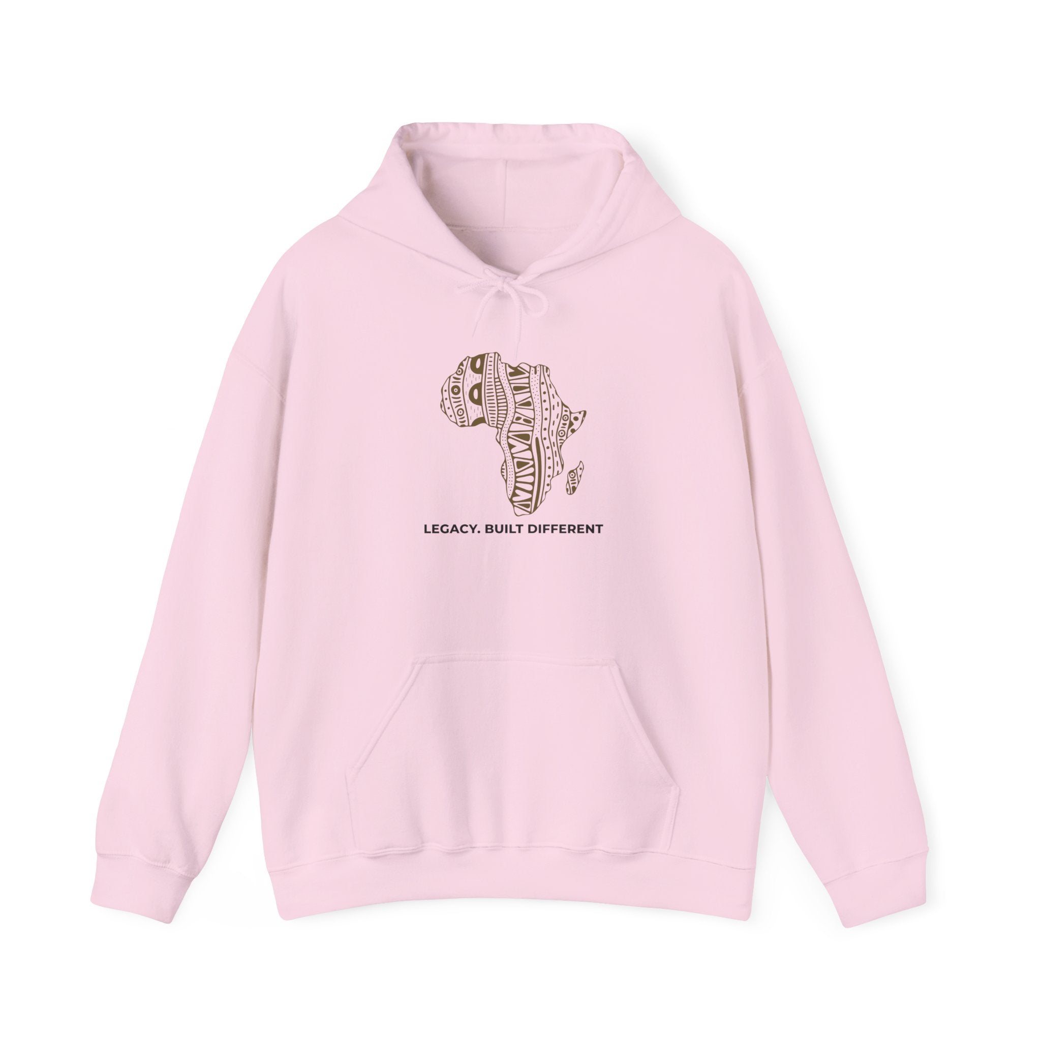 Africa Pattern Hoodie — "Legacy. Built Different." Graphic Sweatshirt