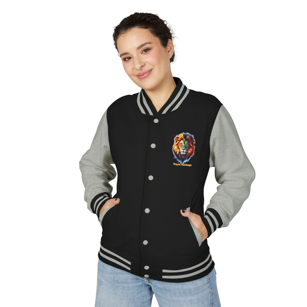 Lion Graphic Letterman Jacket — "Royal Heritage" Varsity Jacket