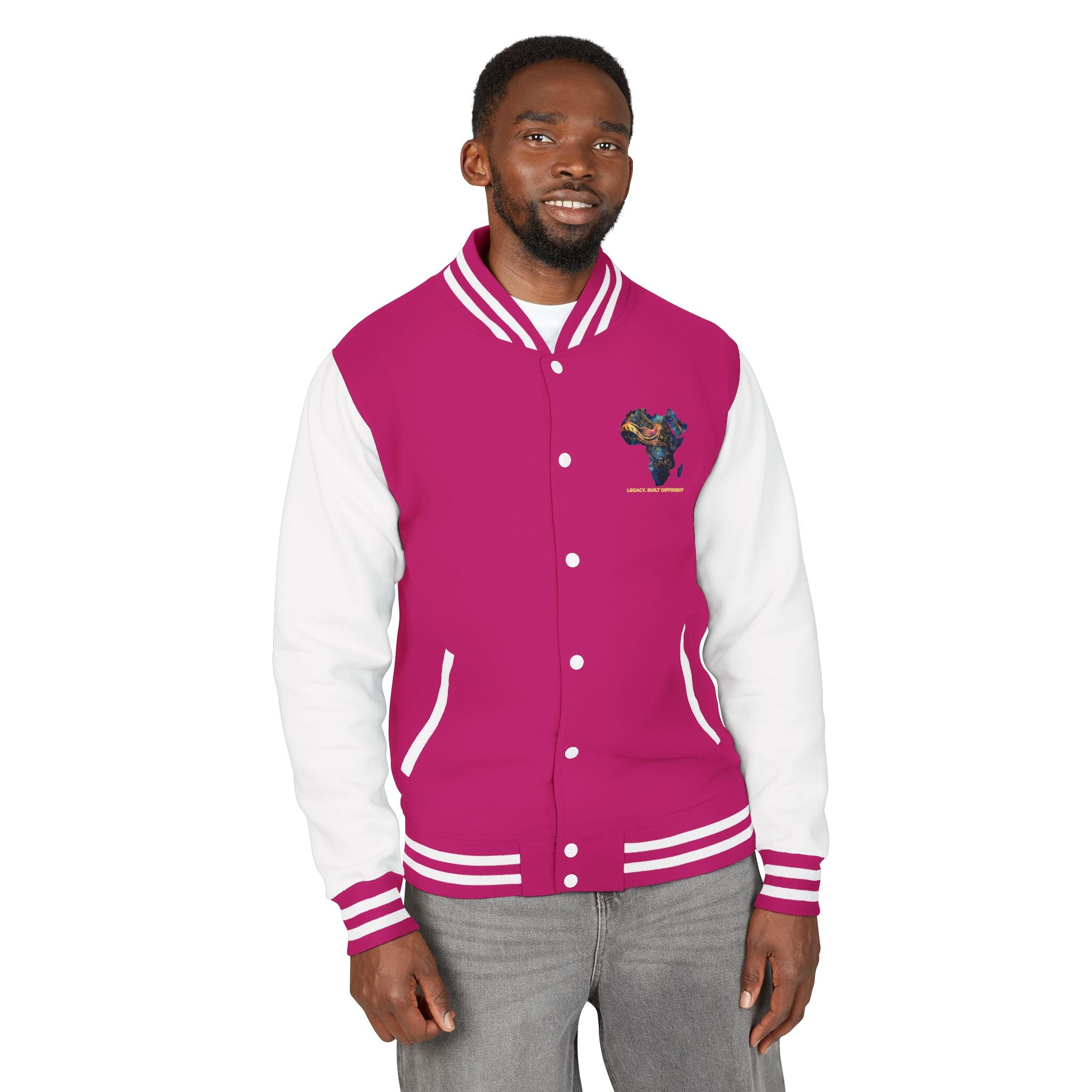 Africa Map Letterman Jacket — Colorful African Continent Graphic Bomber