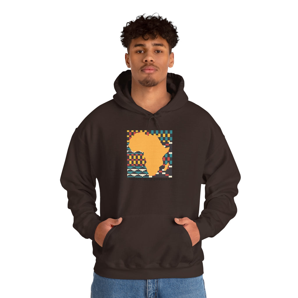 Africa Silhouette Kente Hoodie — "Legacy, Built Different"