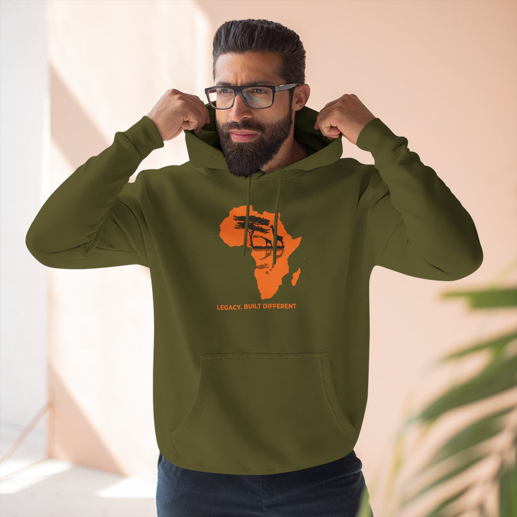 Africa Silhouette Hoodie — 'Legacy: Built Different' Graphic Pullover