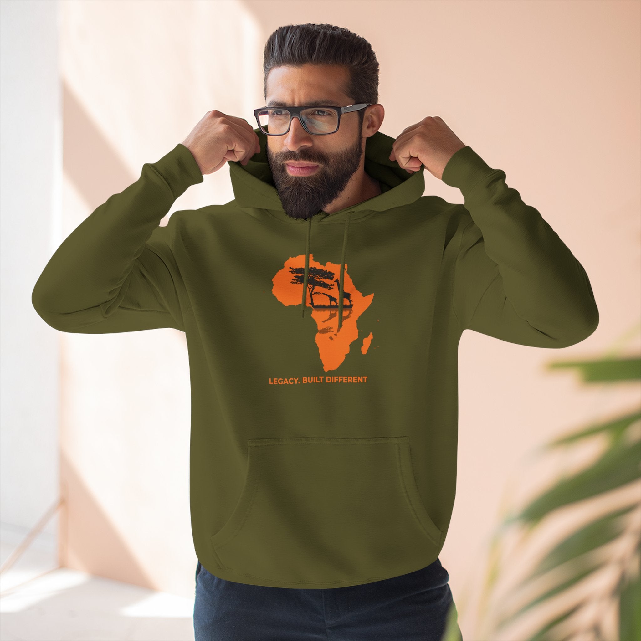 Africa Silhouette Hoodie — 'Legacy: Built Different' Graphic Pullover