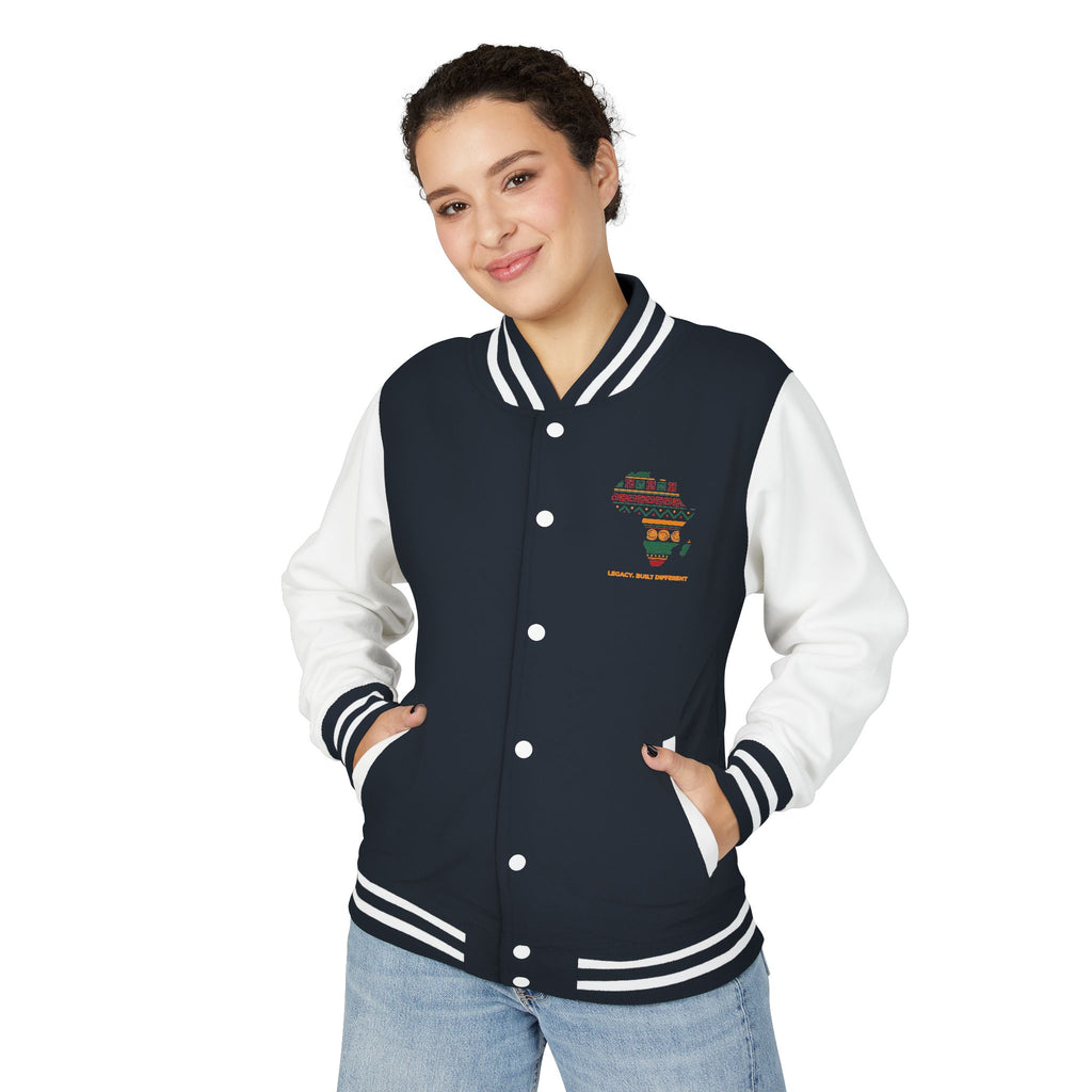 Africa Pattern Letterman Jacket — "Legacy, Unity, Strength"
