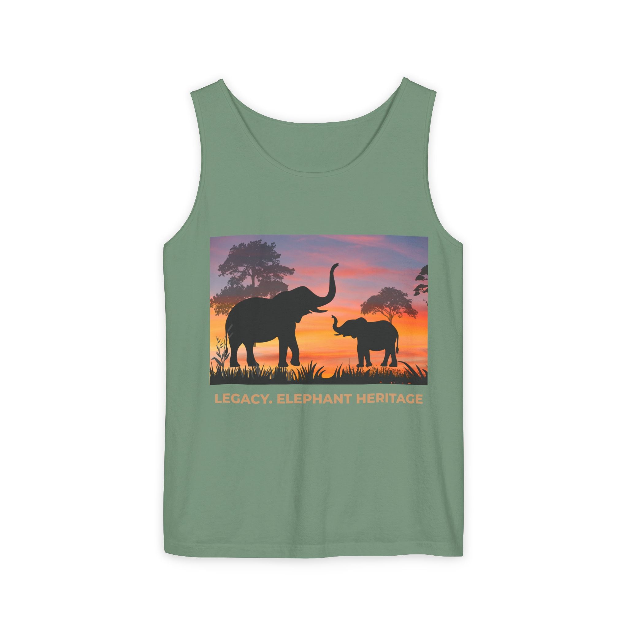 Elephant Sunset Tank Top — Mama & Baby Silhouette Beachwear
