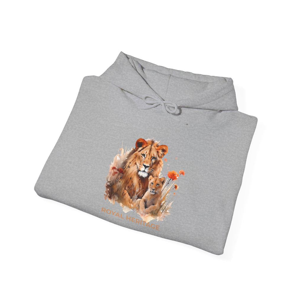 Hoodie — 'Royal Heritage' Lion & Cub Graphic Pullover