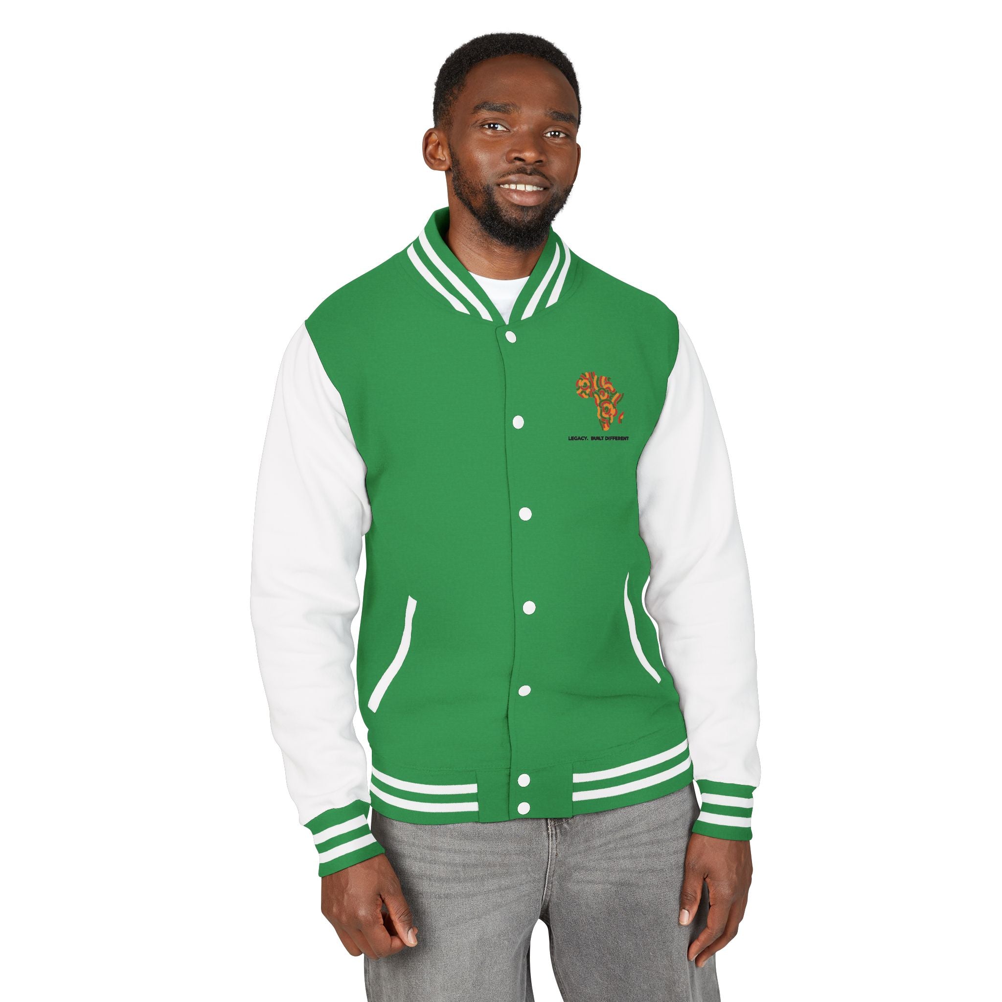 Letterman Jacket — African Heritage Map "Legacy. Built Different"