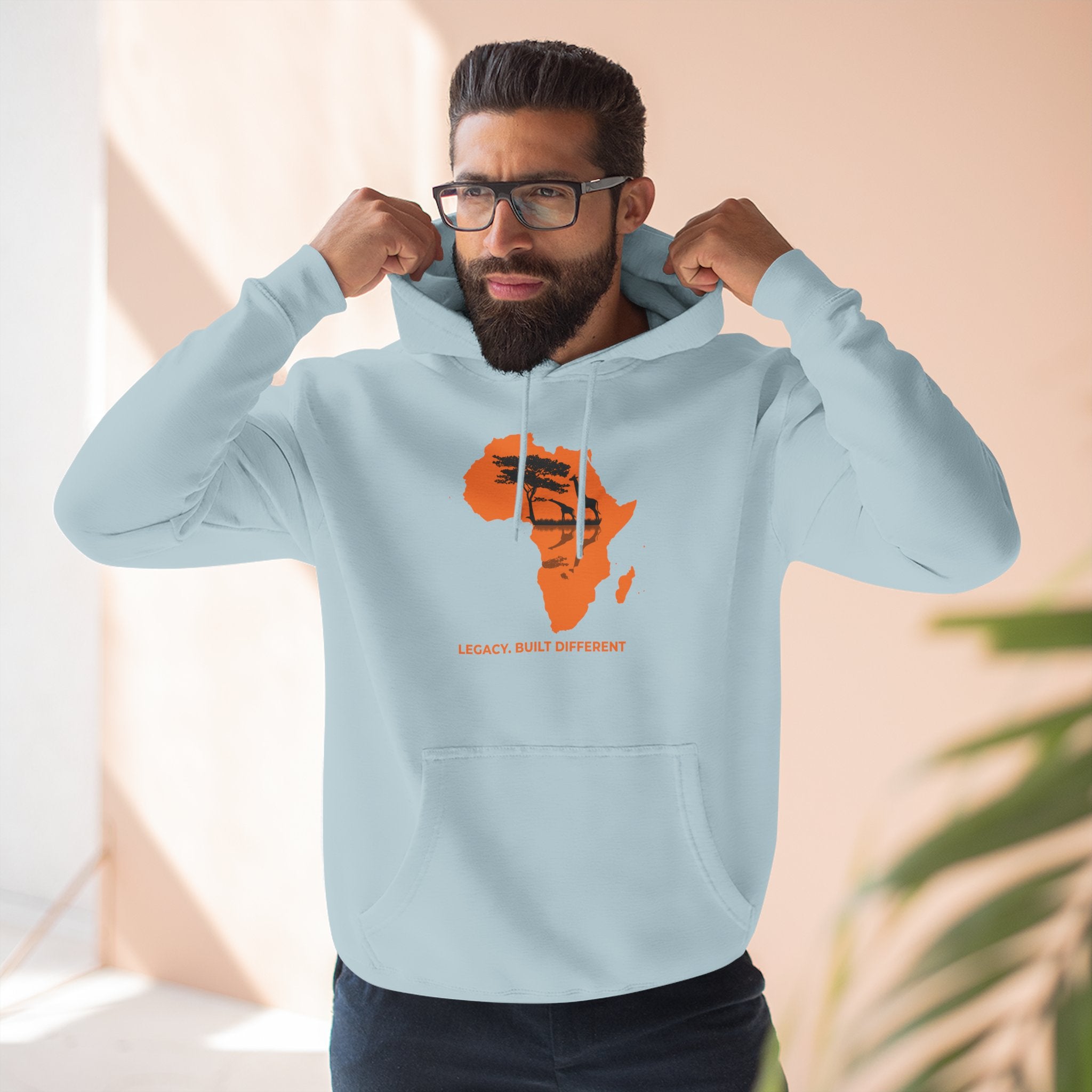 Africa Silhouette Hoodie — 'Legacy: Built Different' Graphic Pullover