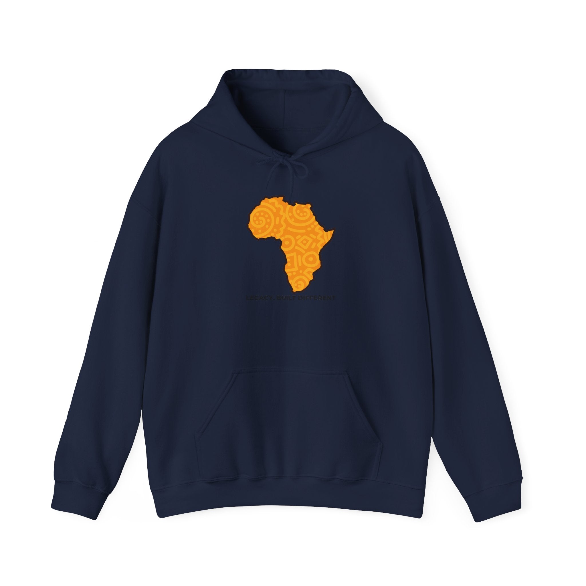 Africa Map Hoodie — "Legacy. Built Different." Printed Pullover