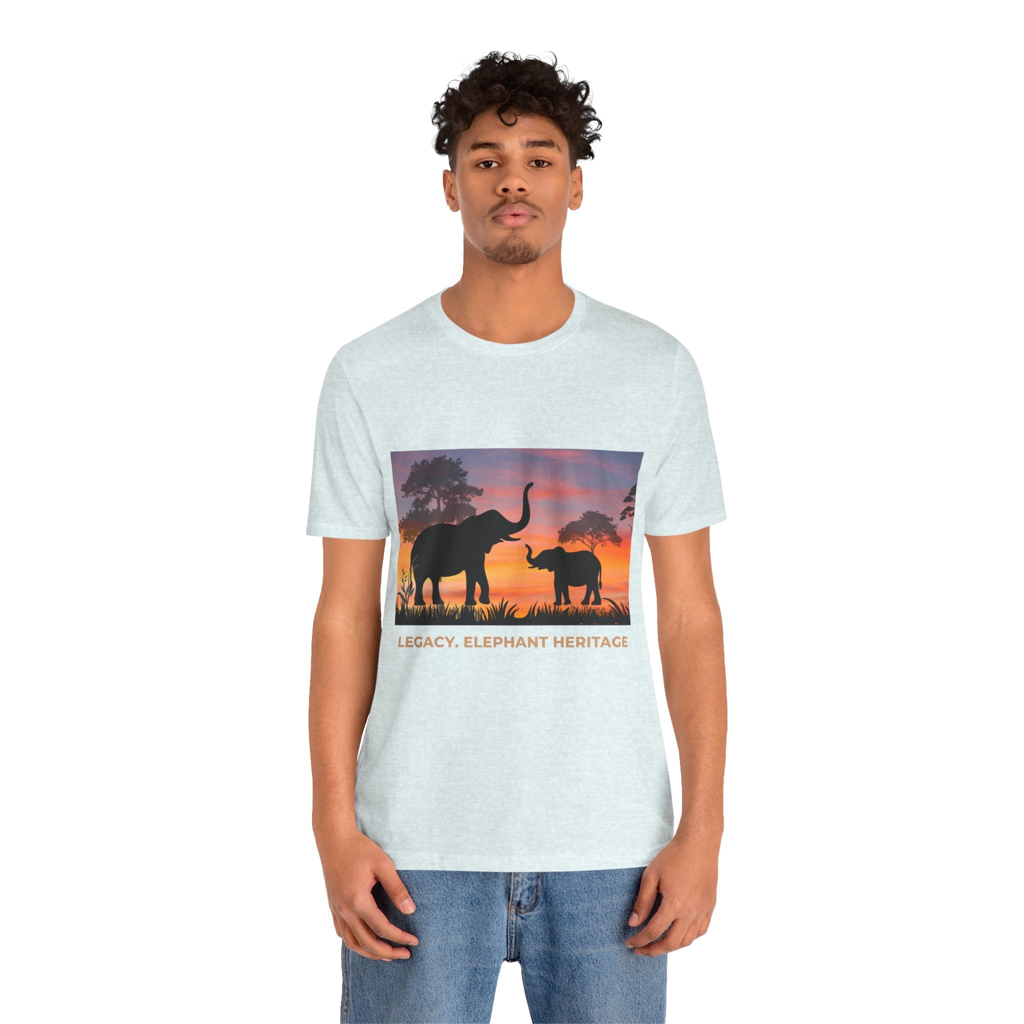 Elephant Sunset Tee — "Legacy, Elephant Heritage" Graphic T-Shirt