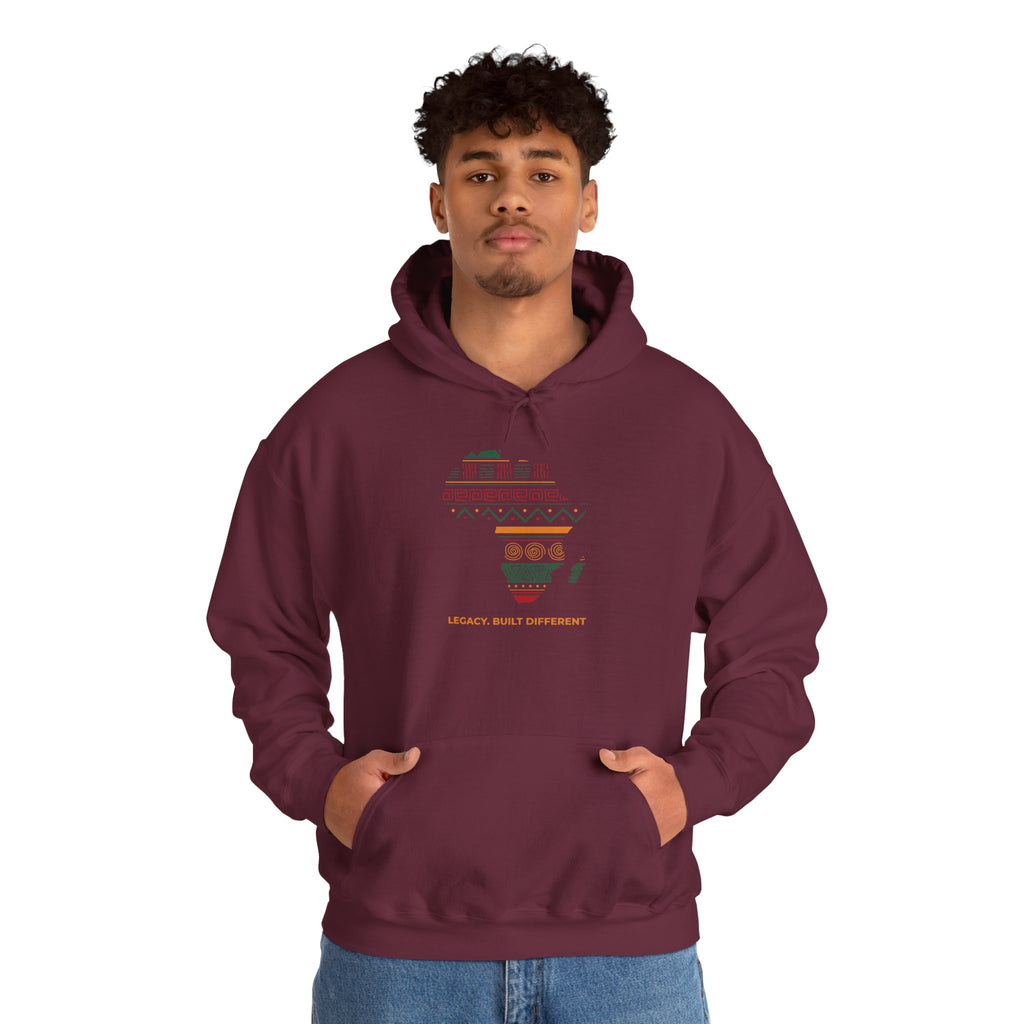 Africa Map Hoodie - 'Legacy Built Different' Graphic Pullover