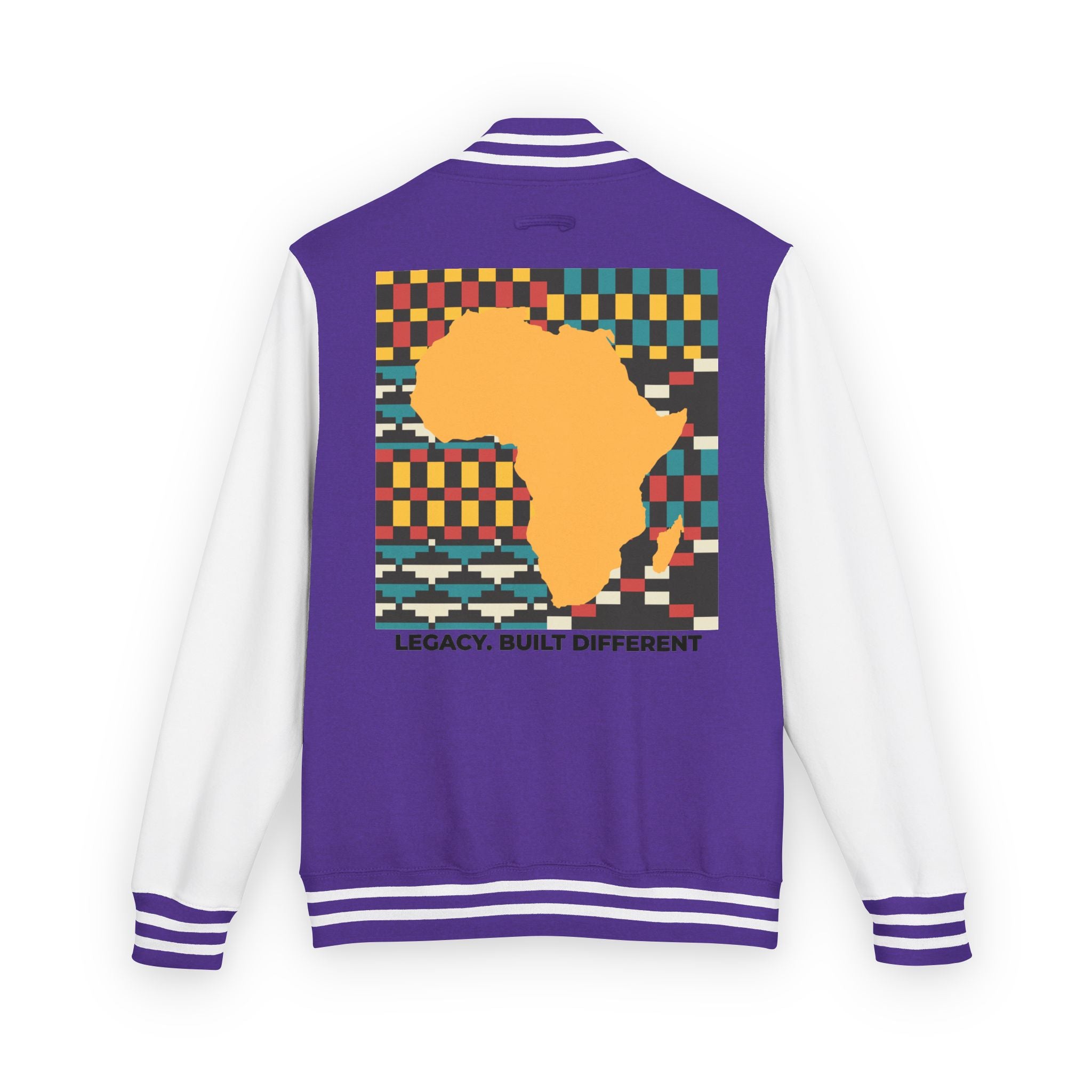 Letterman Jacket - Africa Map Kente Pattern "Legacy Built Different"