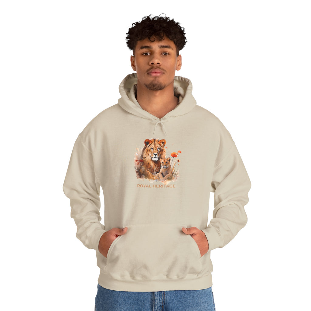 Hoodie — 'Royal Heritage' Lion & Cub Graphic Pullover