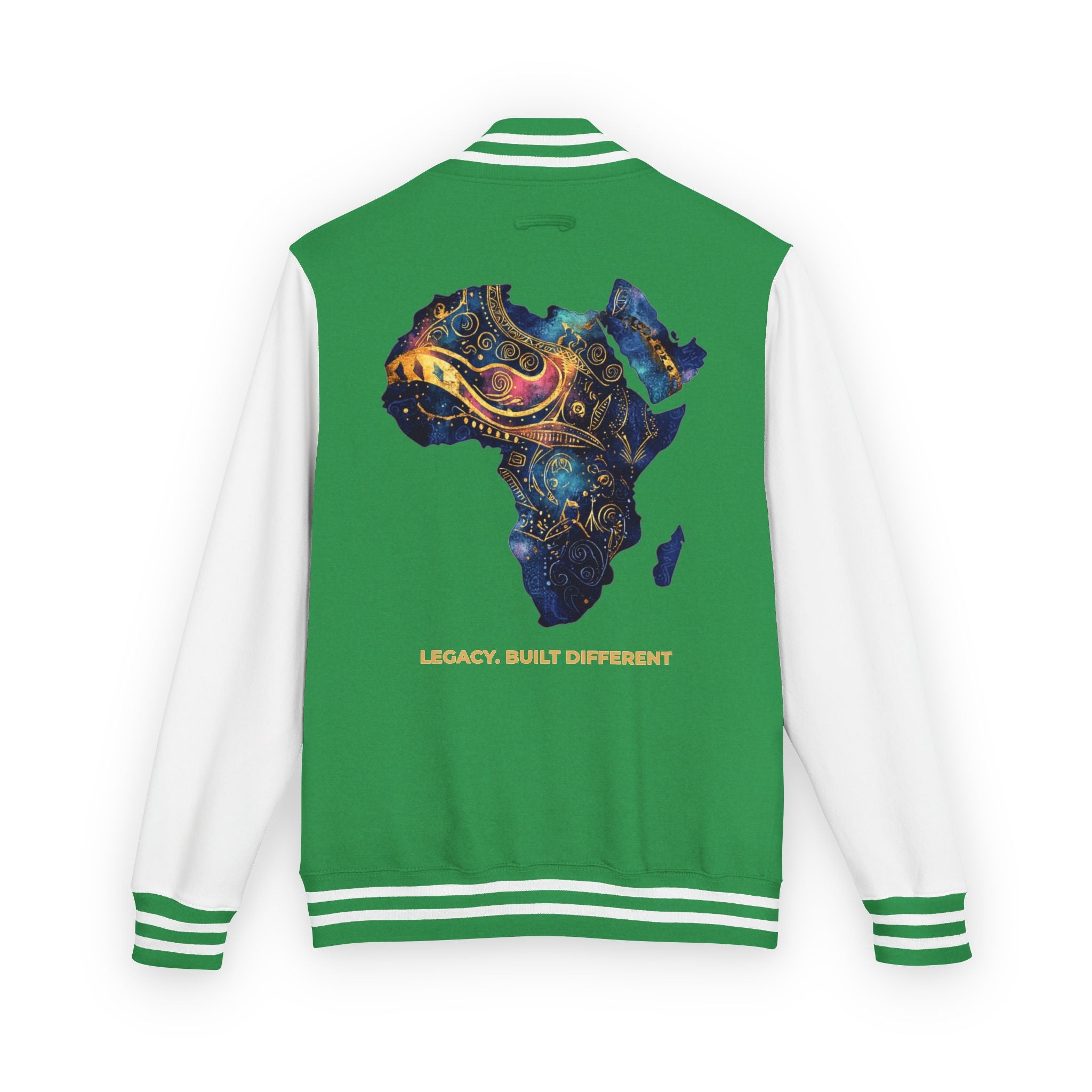 Africa Map Letterman Jacket — Colorful African Continent Graphic Bomber