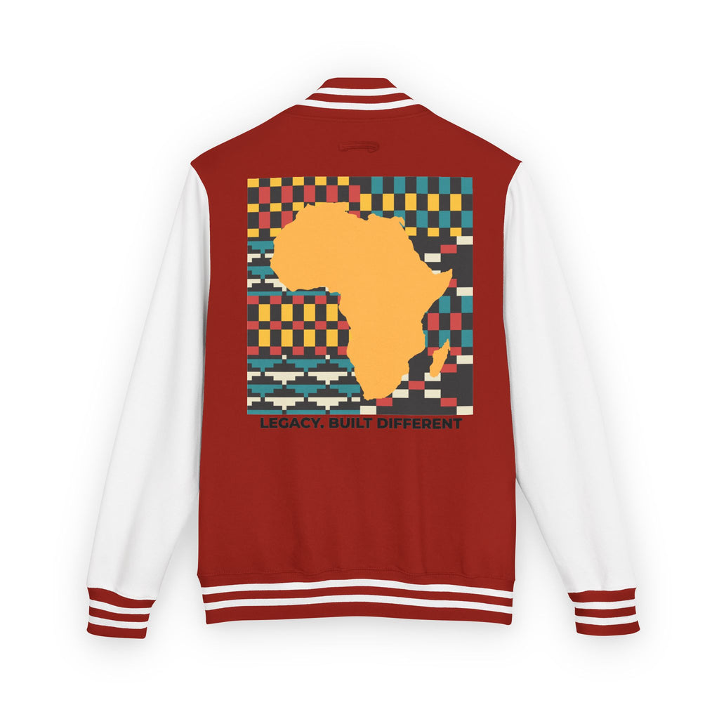 Letterman Jacket - Africa Map Kente Pattern "Legacy Built Different"