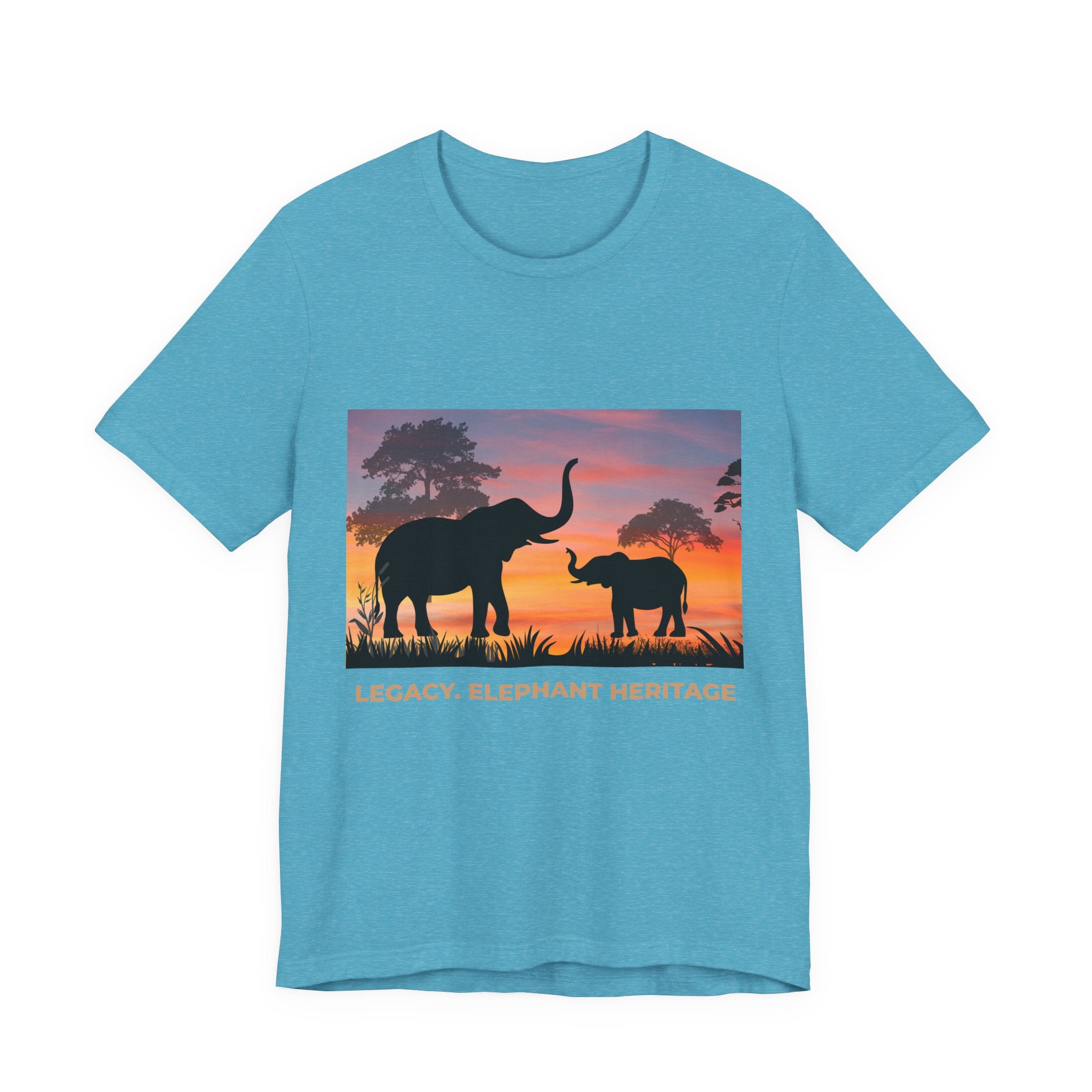 Elephant Sunset Tee — "Legacy, Elephant Heritage" Graphic T-Shirt