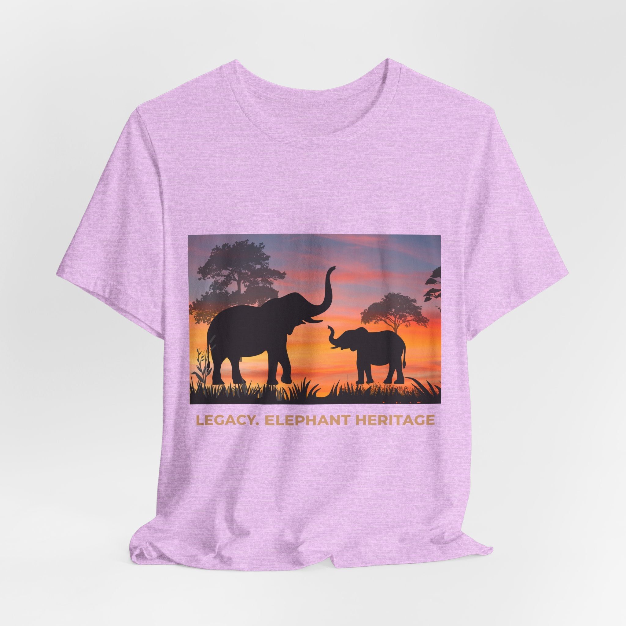 Elephant Sunset Tee — "Legacy, Elephant Heritage" Graphic T-Shirt