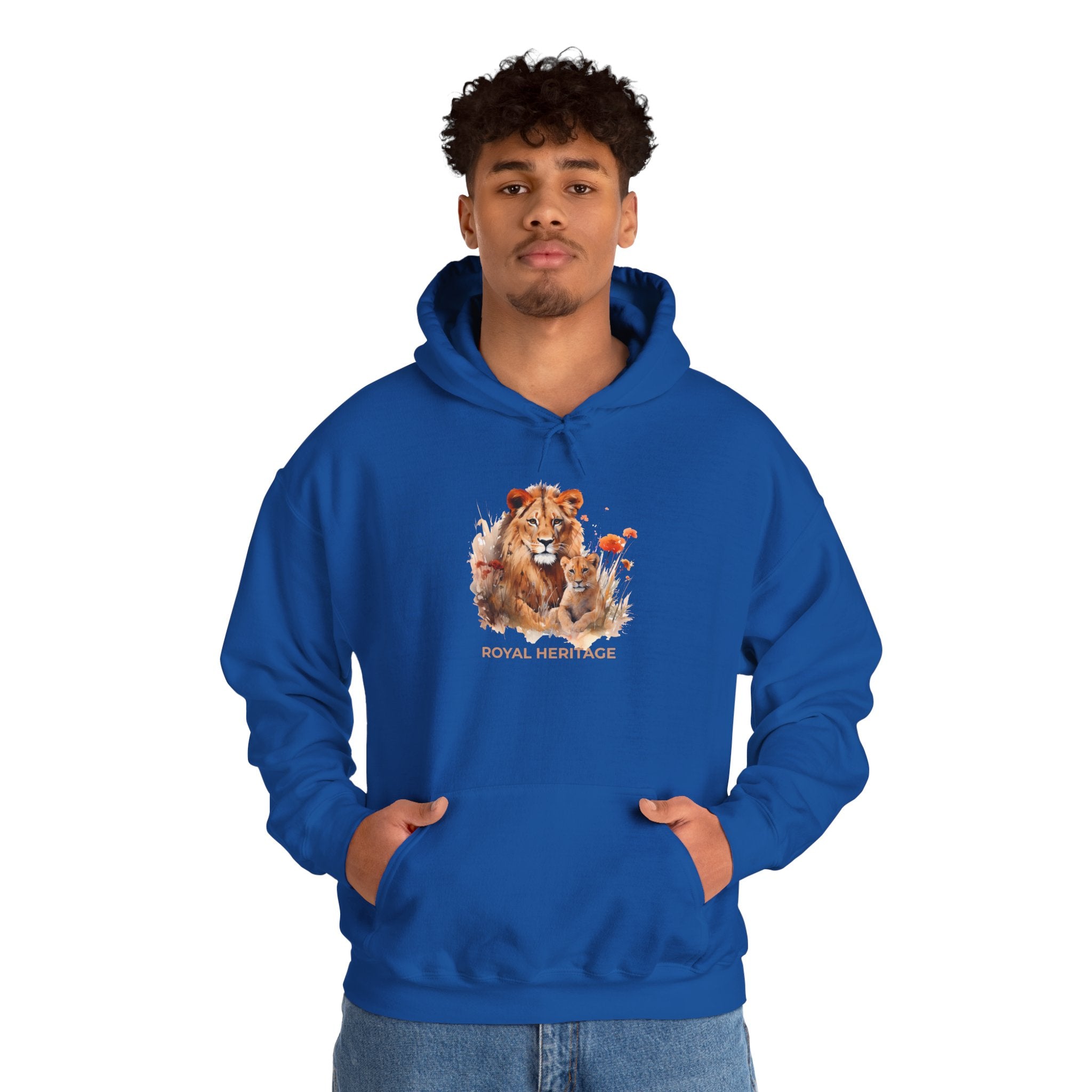 Hoodie — 'Royal Heritage' Lion & Cub Graphic Pullover